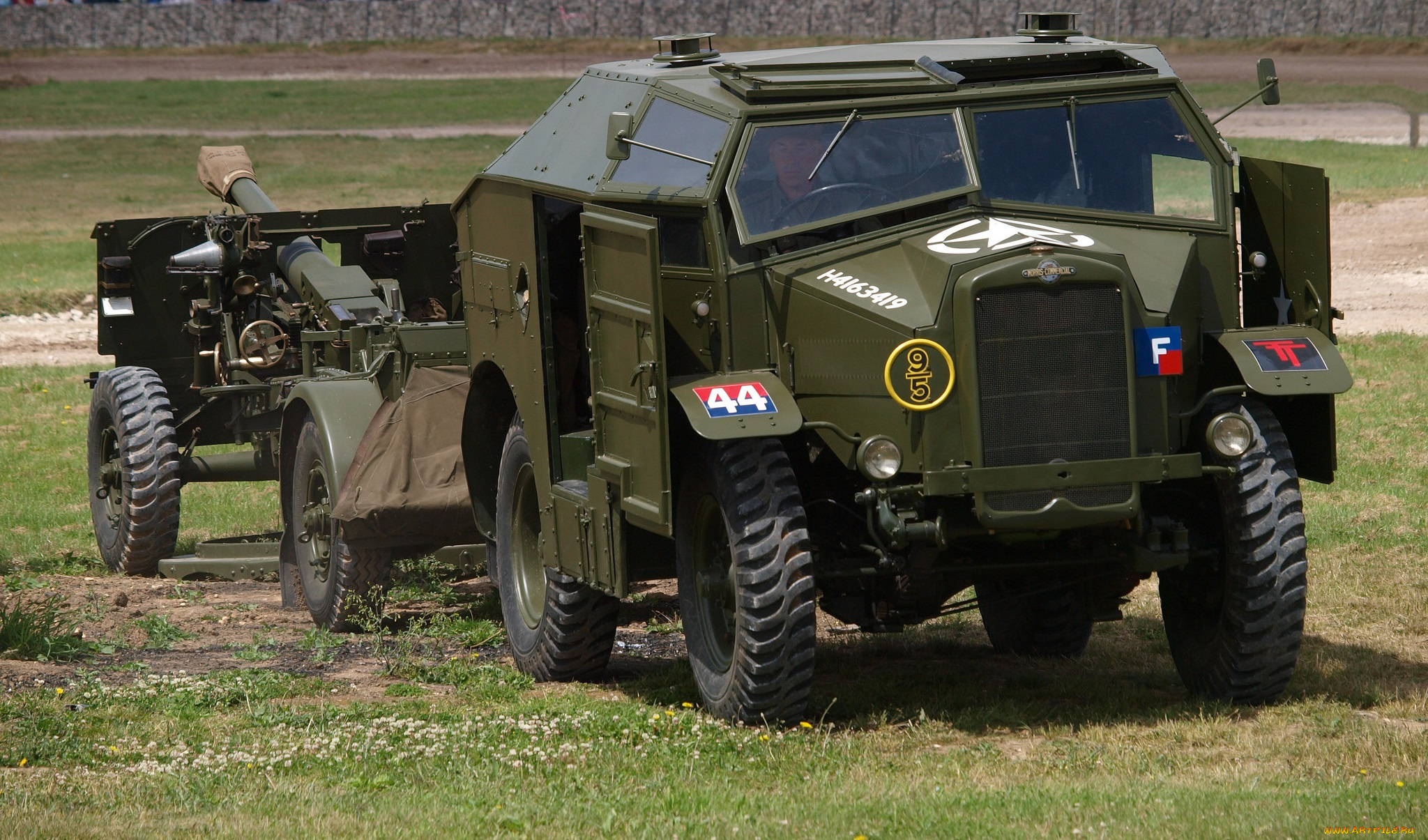 техника, военная, техника, пушка, орудие, тягач