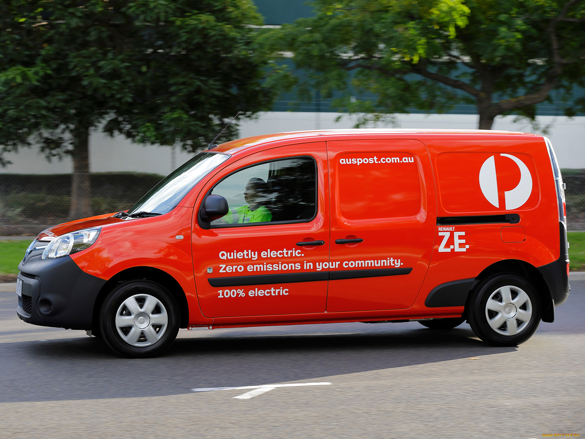 автомобили, renault, au, post, красный, kangoo, maxi, z, e, 2014г