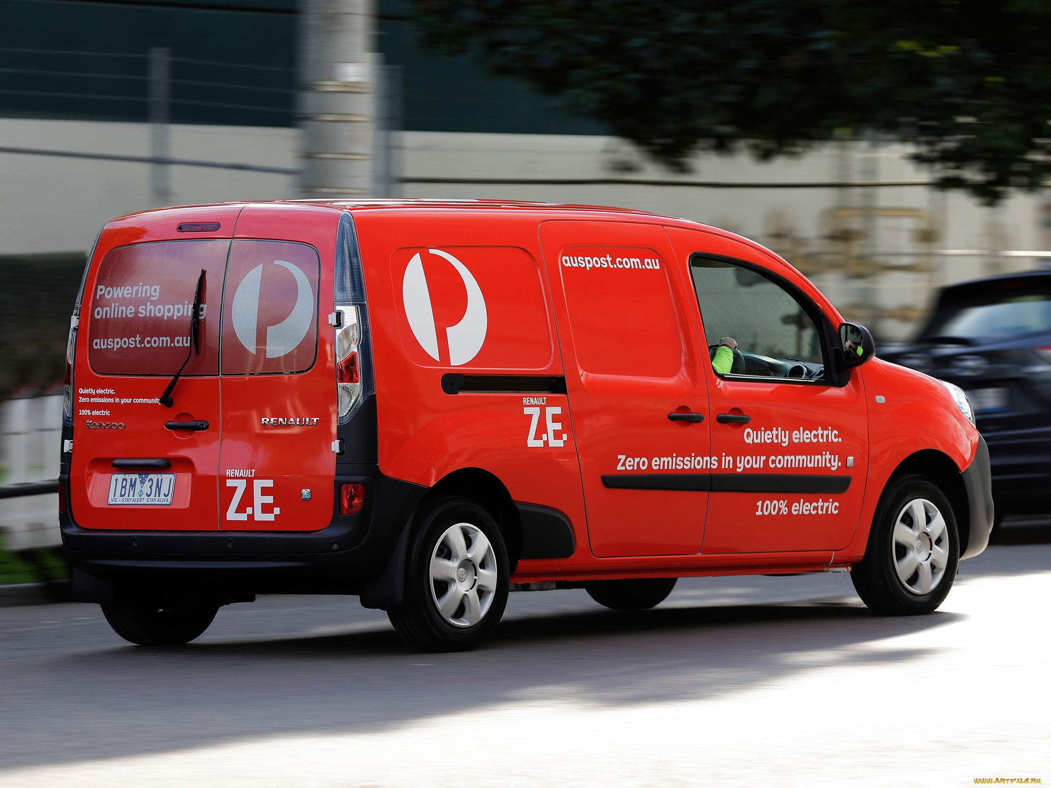 автомобили, renault, z, e, maxi, 2014г, au, post, красный, kangoo