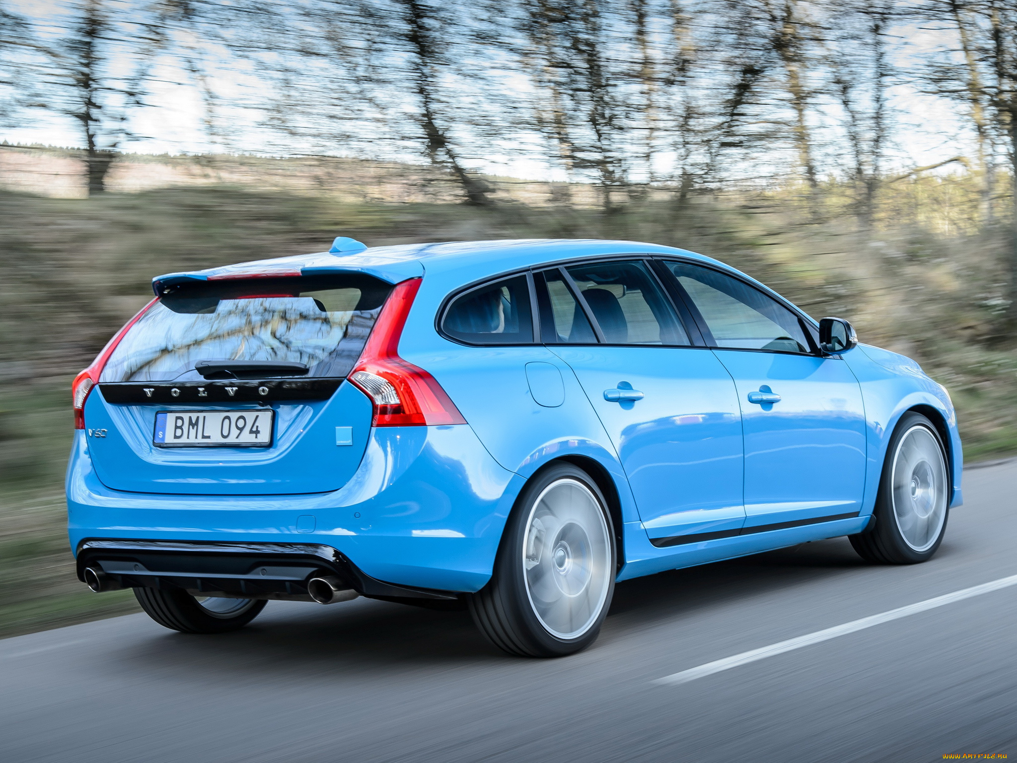 автомобили, volvo, 2014г, синий, polestar, v60