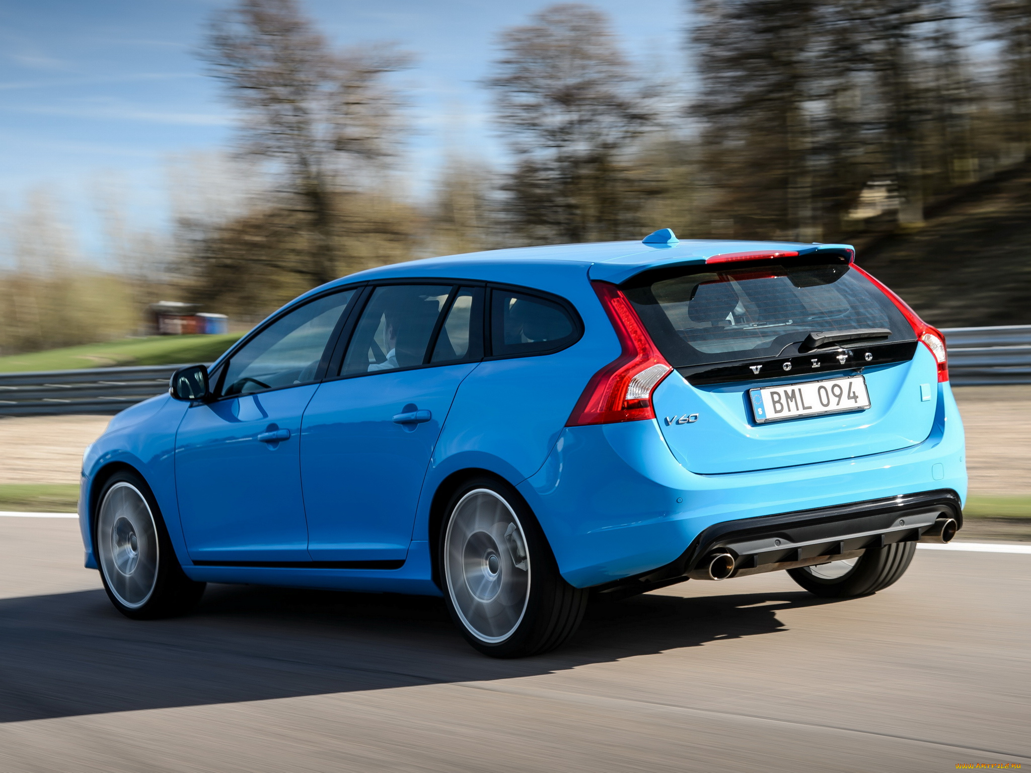 автомобили, volvo, polestar, v60, синий, 2014г