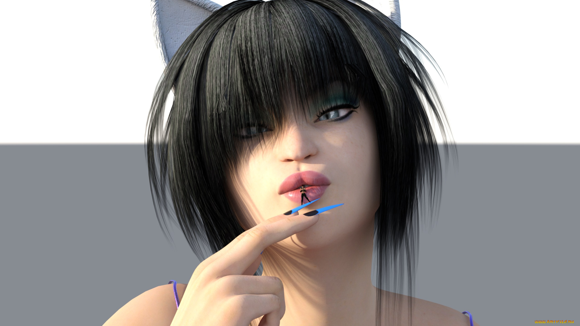 3д, графика, фантазия, , fantasy, фон, взгляд, девушка