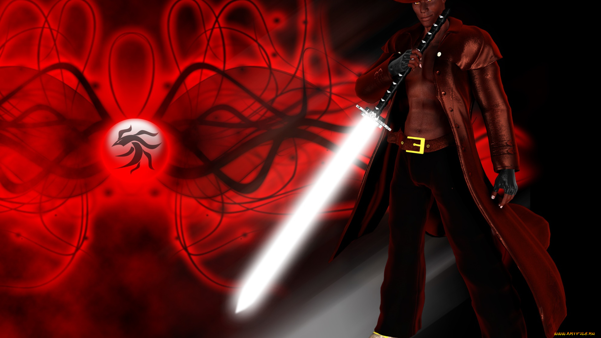 3д, графика, фантазия, , fantasy, оружие, фон, взгляд, мужчина