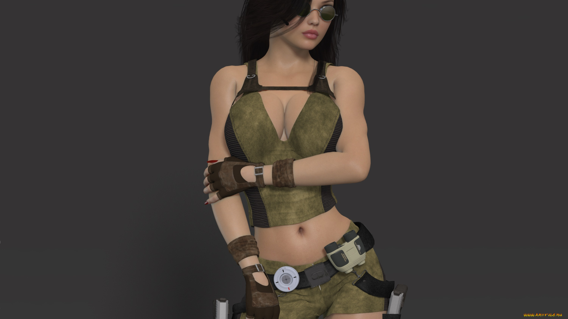 3д, графика, люди, , people, девушка, взгляд, фон, оружие