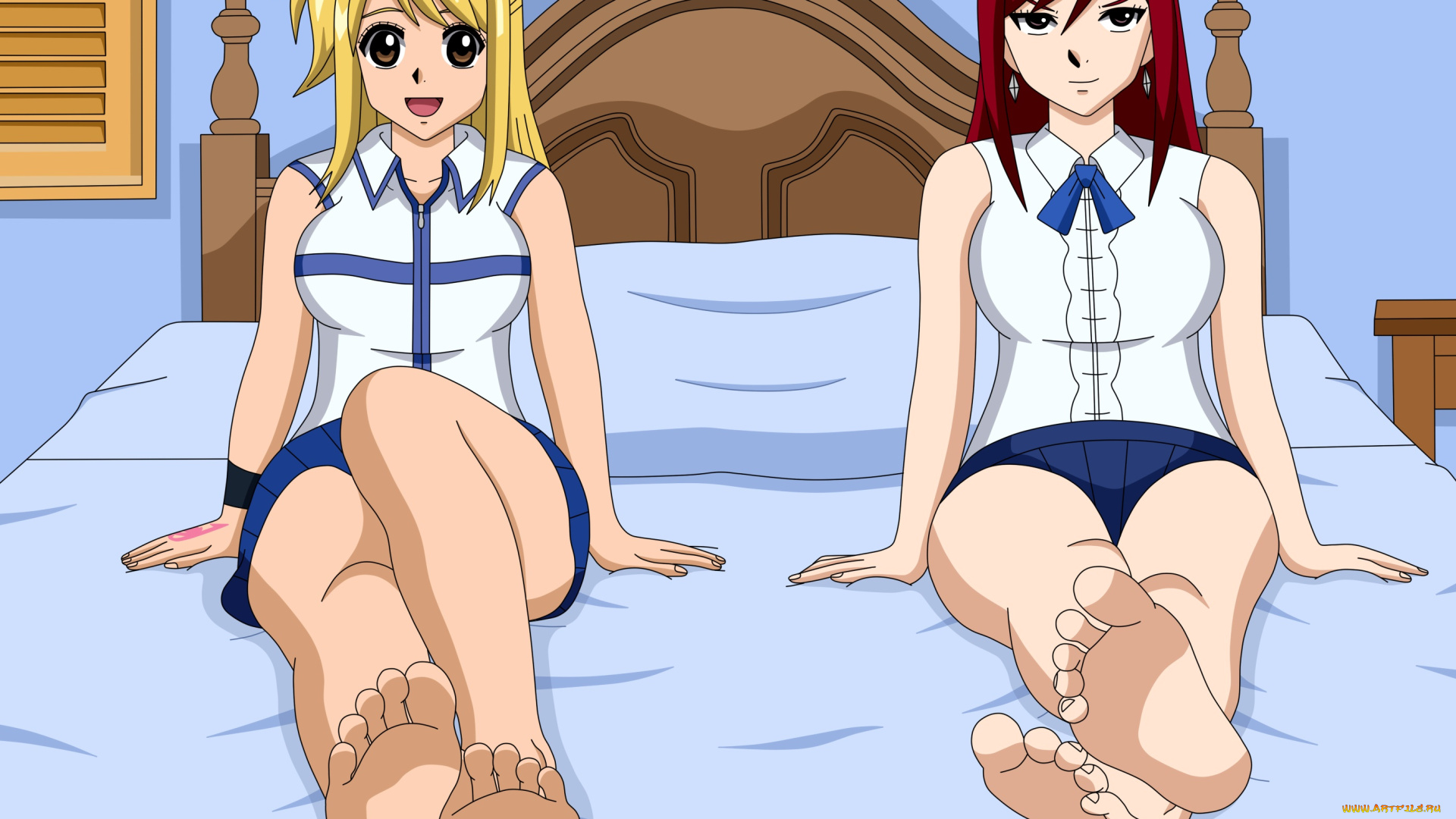 разное, арты, кровать, фон, взгляд, девушки