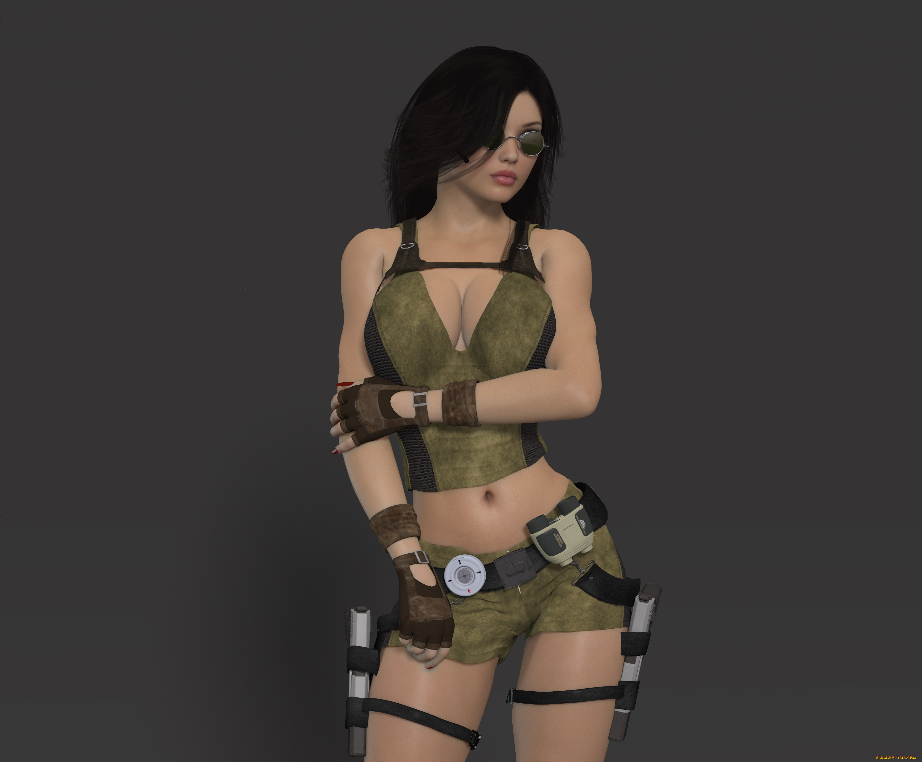 3д, графика, люди, , people, девушка, взгляд, фон, оружие