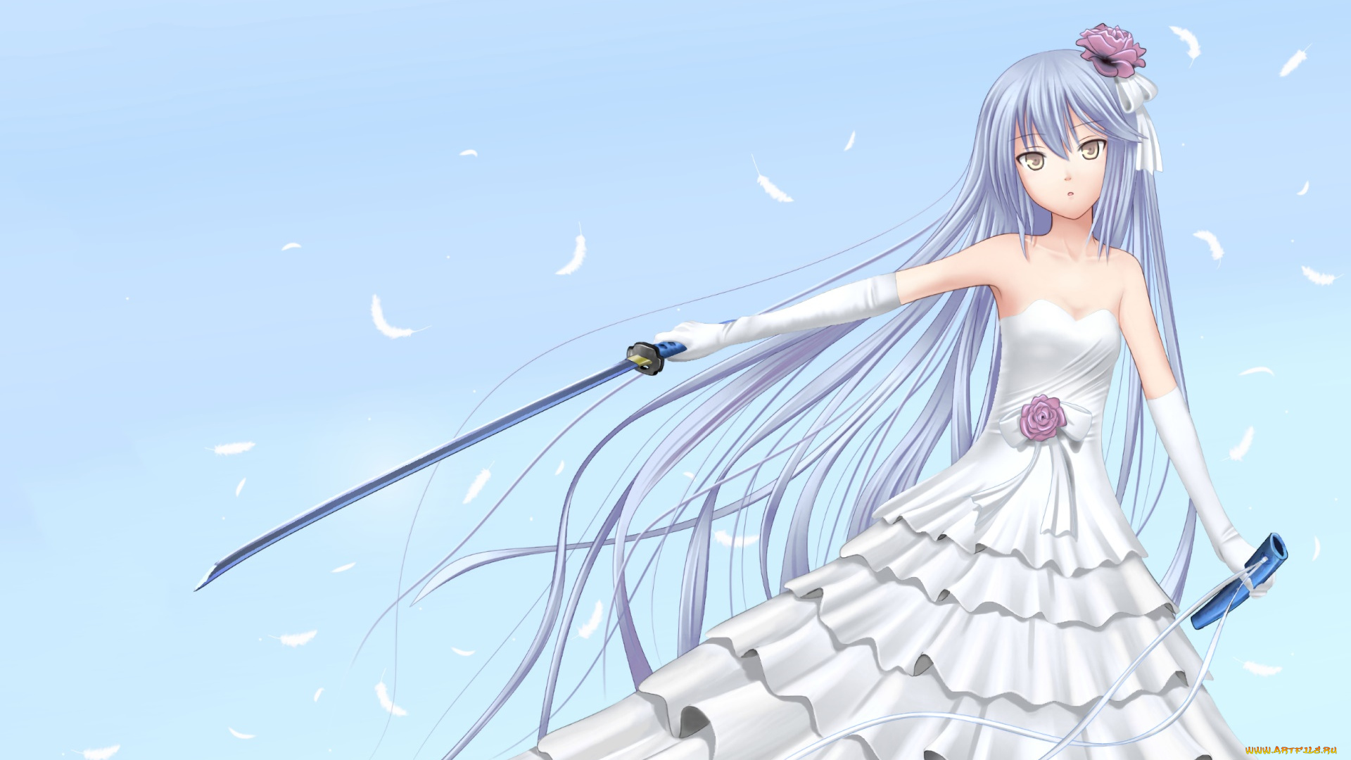 аниме, angel, beats, взгляд, девушка, фон