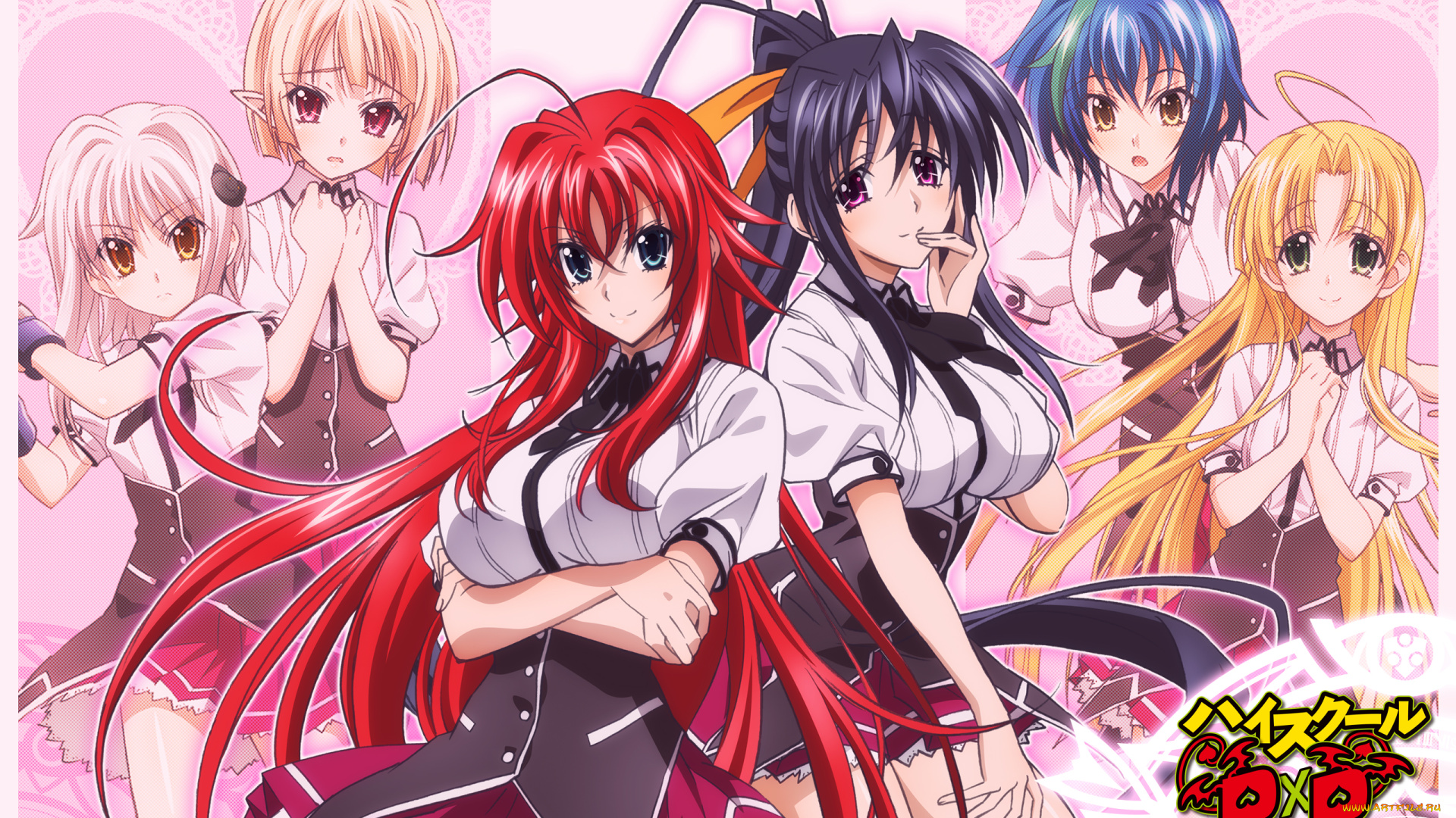 аниме, highschool, dxd, фон, взгляд, девушки