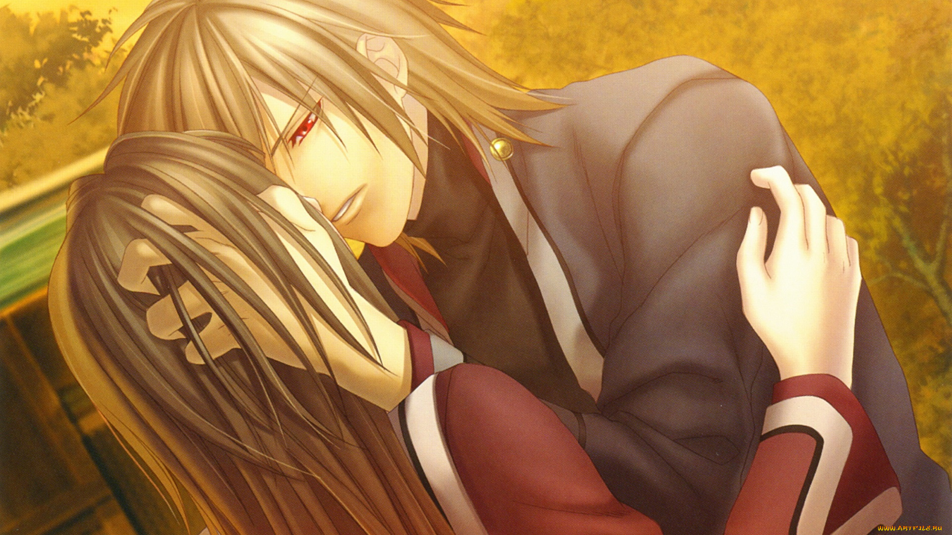 аниме, hiiro, no, kakera, багровые, осколки