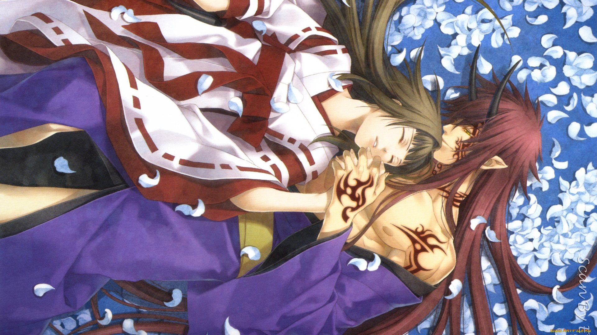 аниме, hiiro, no, kakera, багровые, осколки