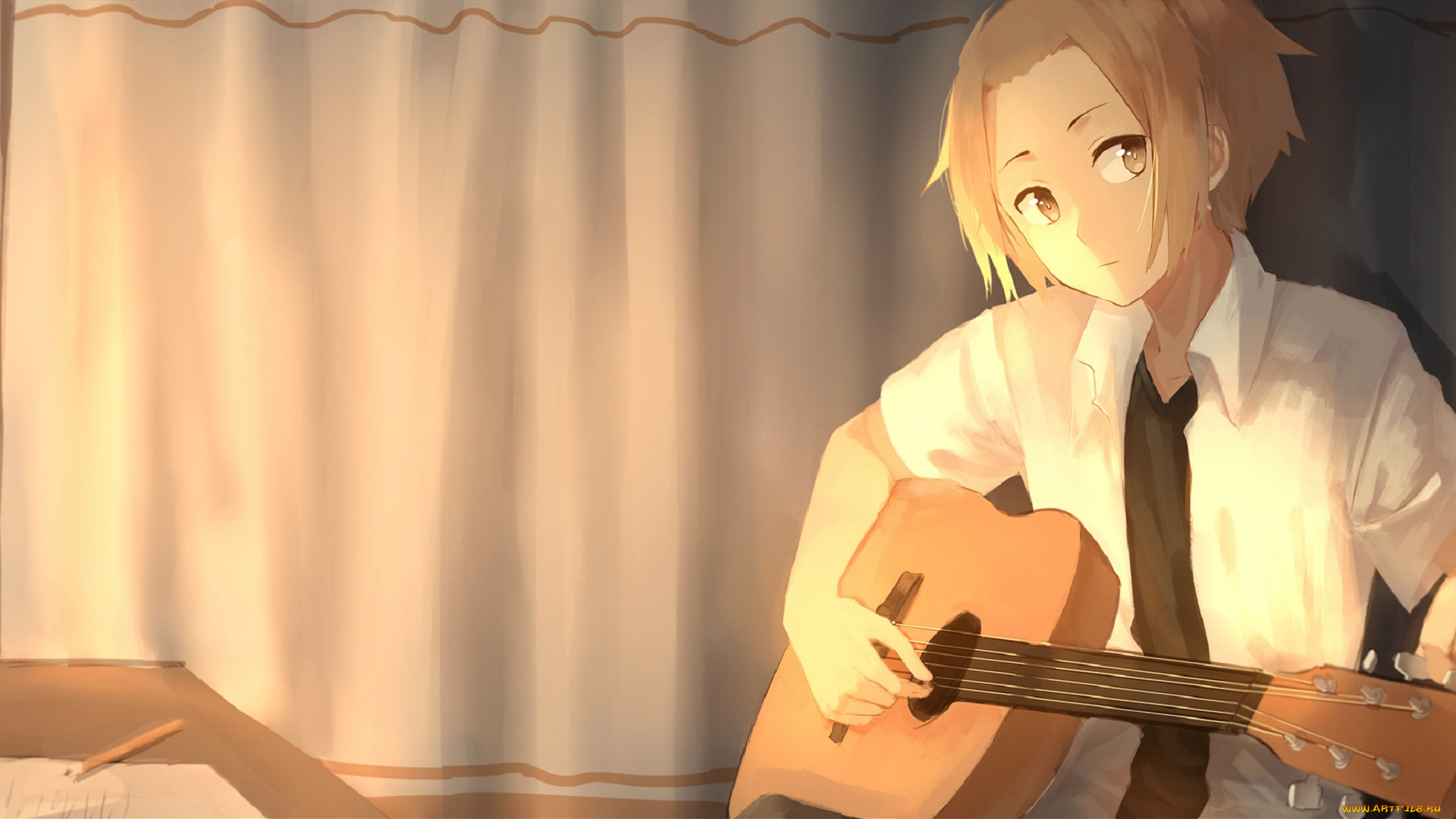 аниме, музыка, гитарист