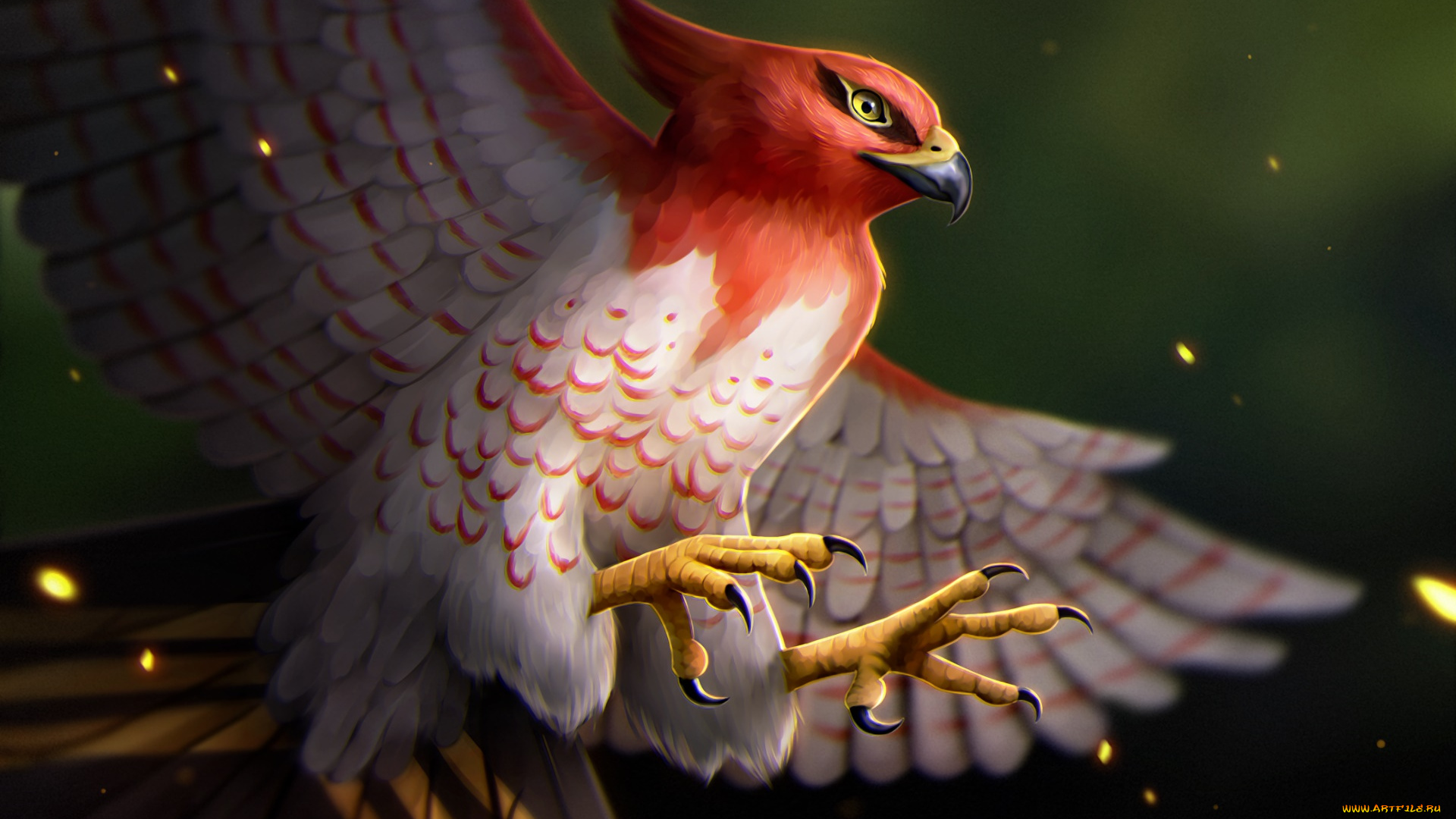 аниме, pokemon, полет, птица