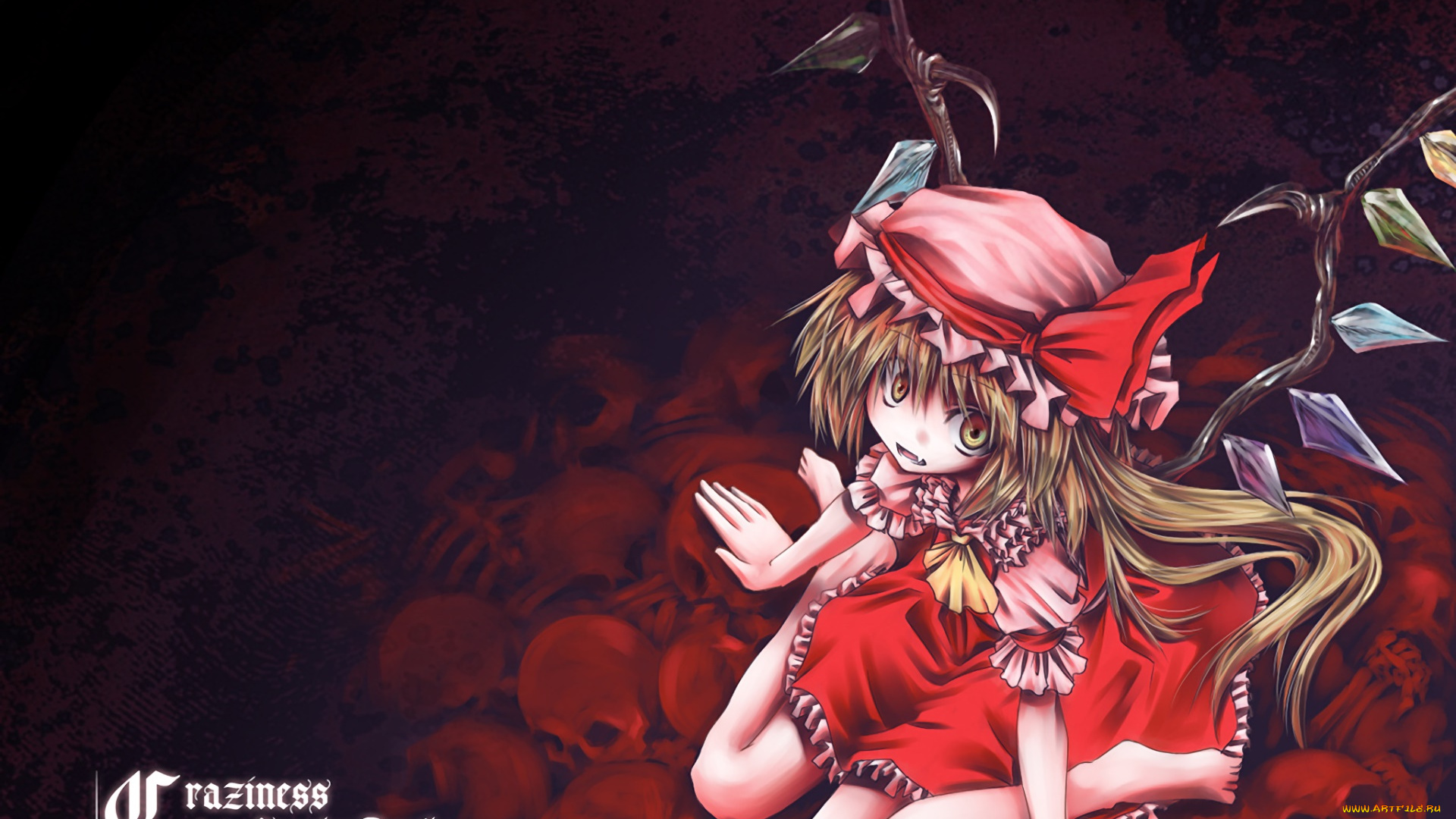 аниме, touhou, девушка, фон, взгляд