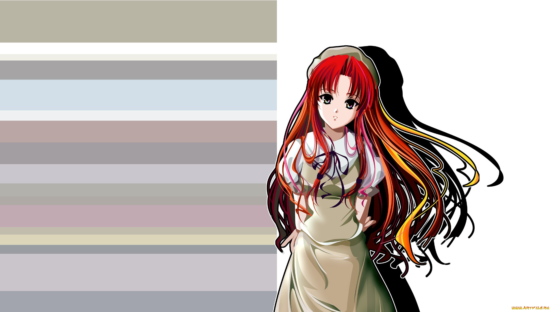 аниме, touhou, взгляд, девушка, фон