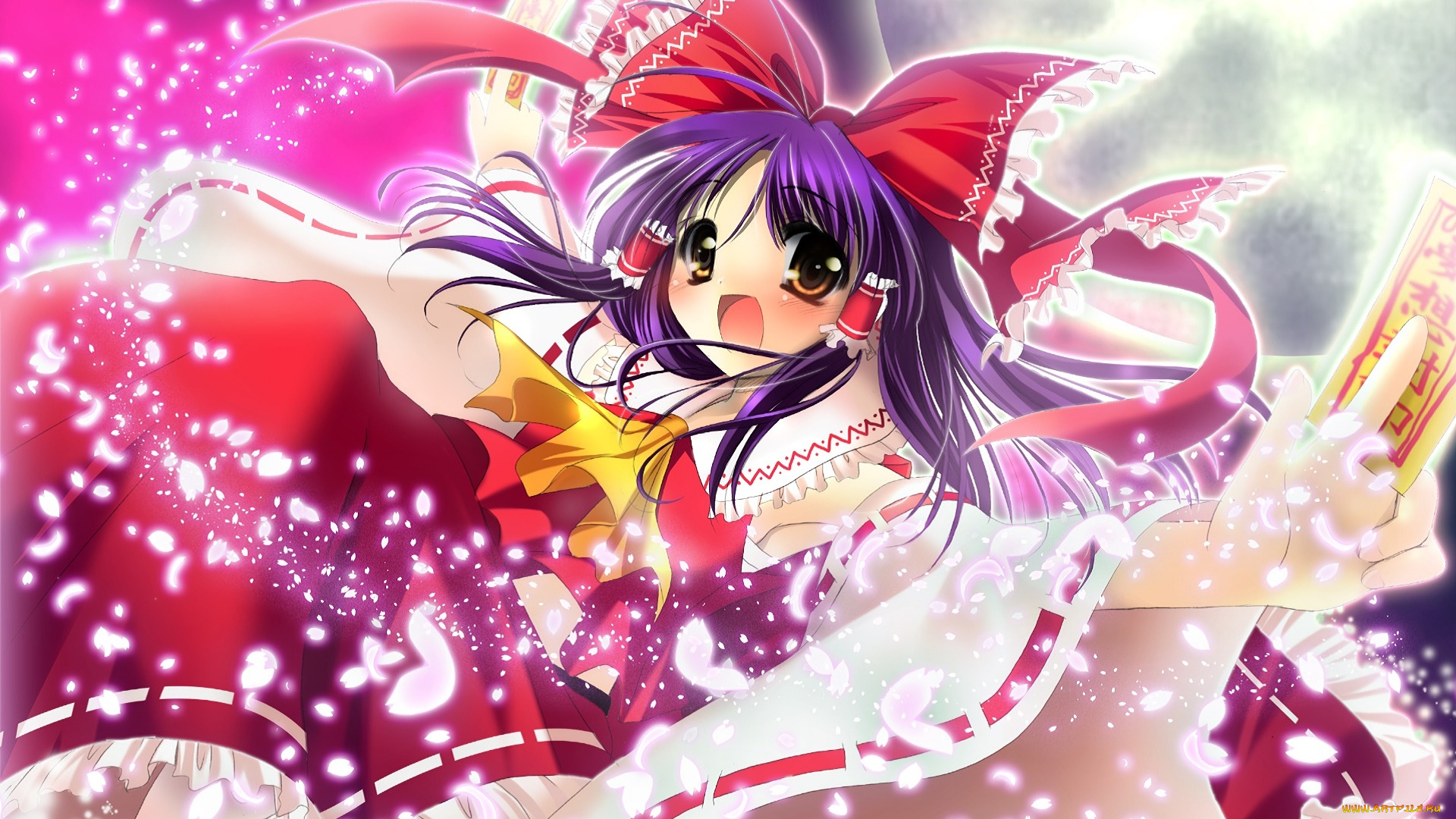 аниме, touhou, взгляд, фон, девушка