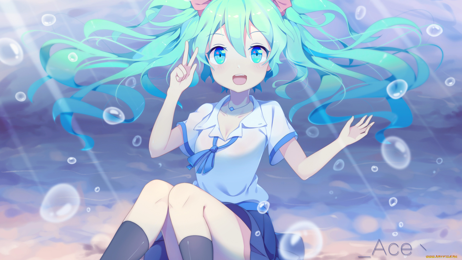 аниме, vocaloid, hatsune, miku