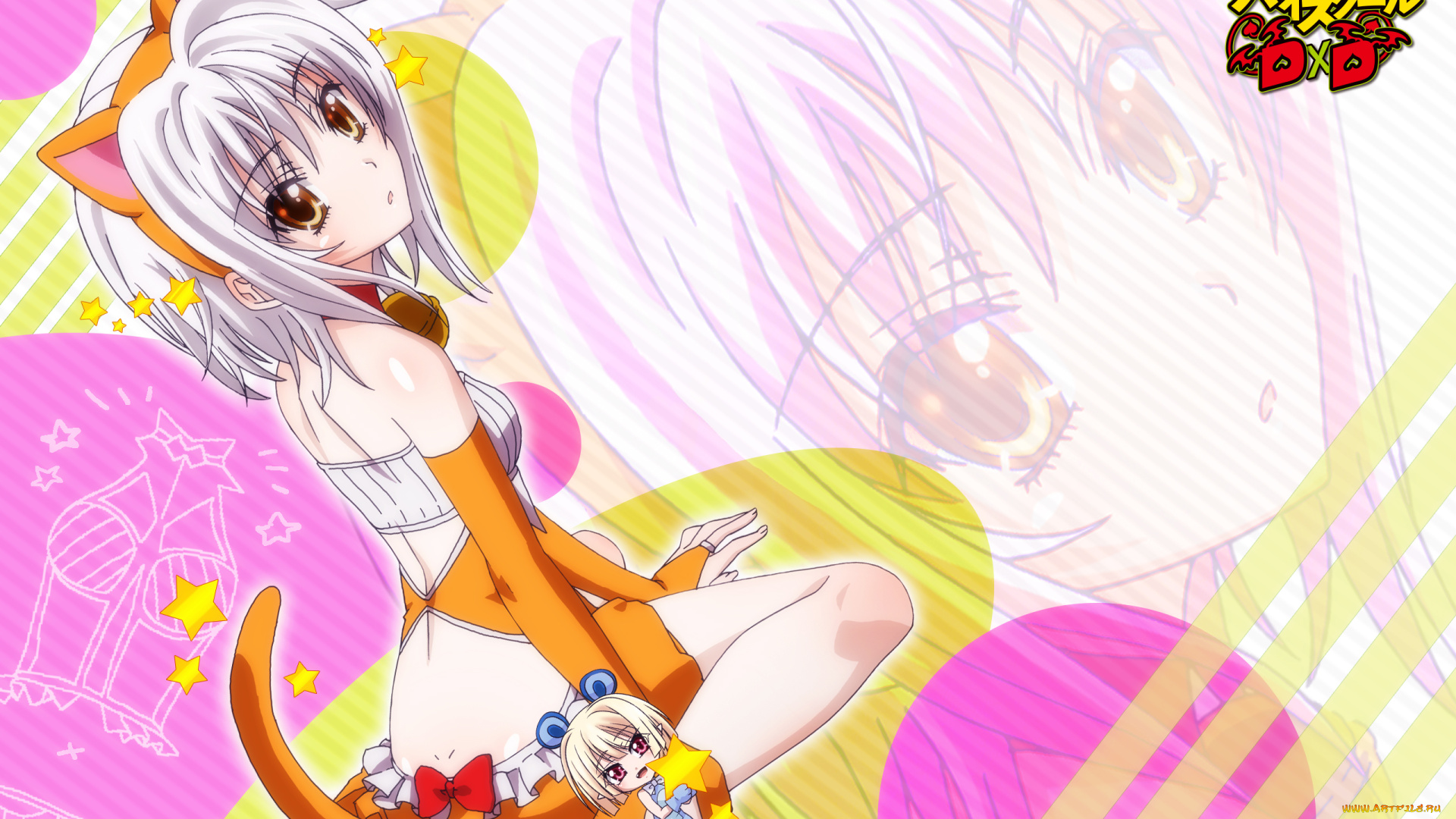 high, school, dxd, аниме, highschool, dxd, фон, взгляд, девушка