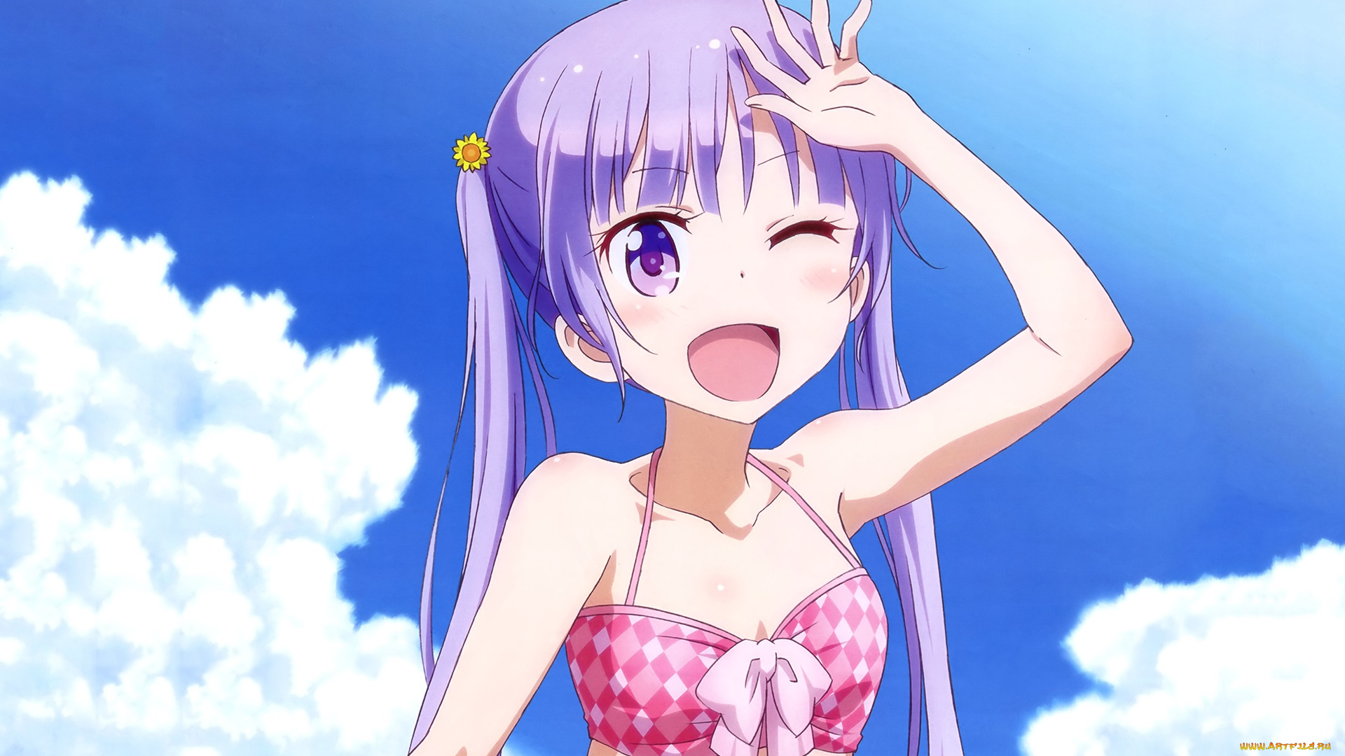 new, game, аниме, unknown, , другое, девушка, взгляд, фон