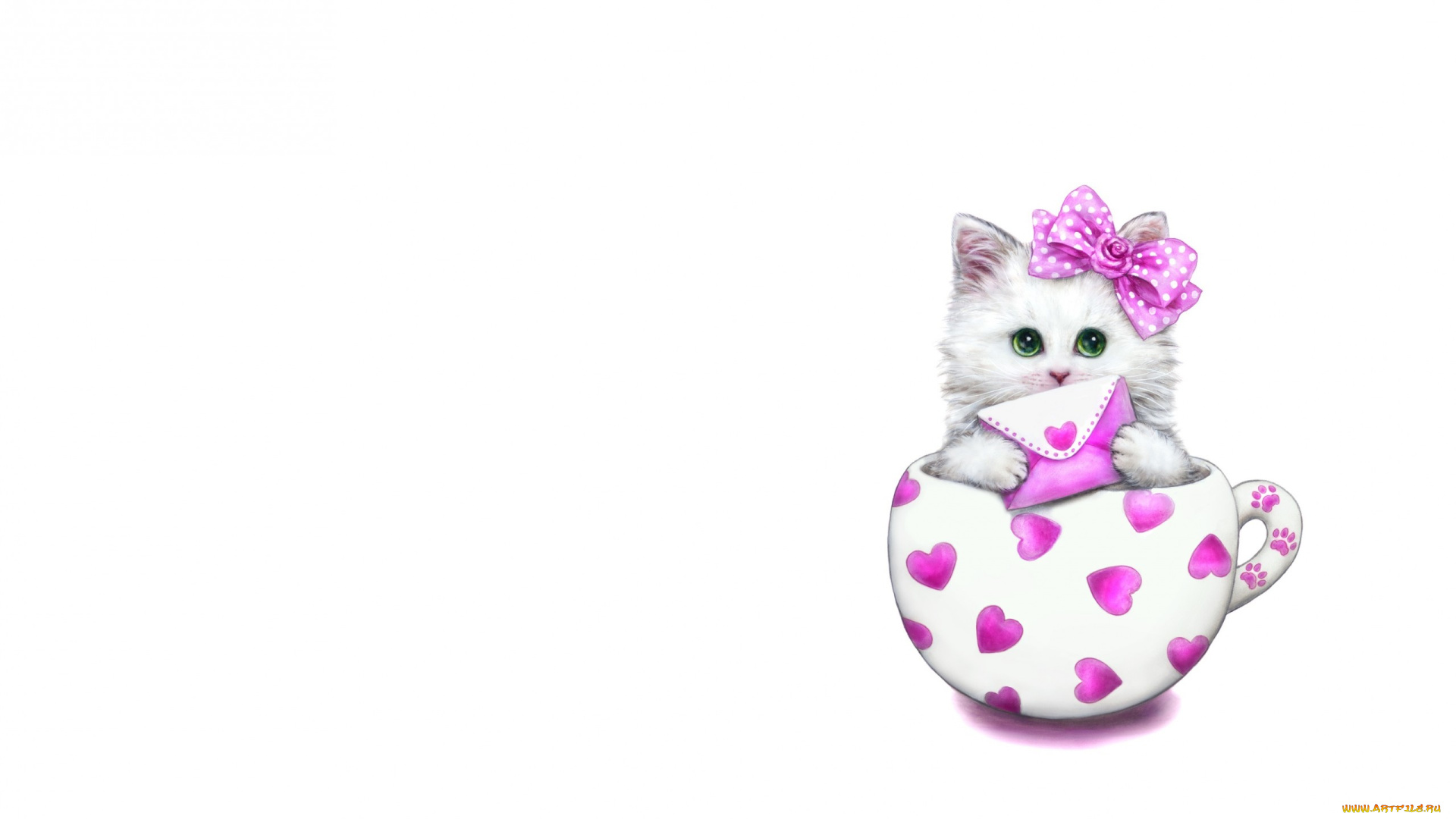 рисованное, минимализм, детская, котёнок, кружка, письмо, каёми, хараи, арт