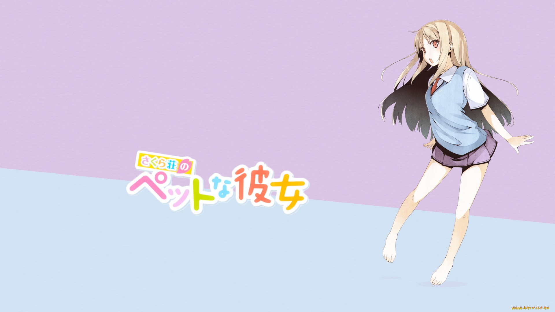 sakurasou, no, pet, na, kanojo, аниме, девушка, взгляд, фон