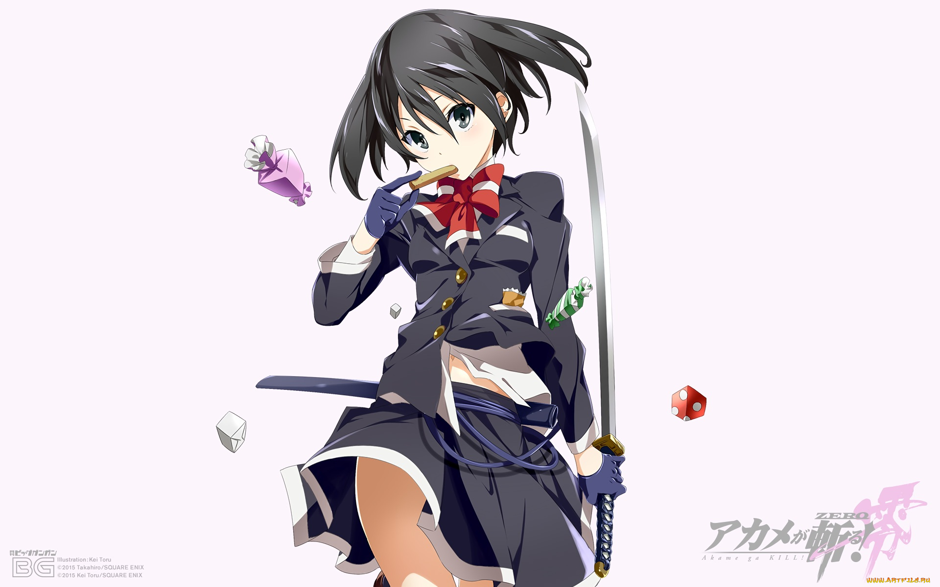 аниме, akame, ga, kill, девочка, меч