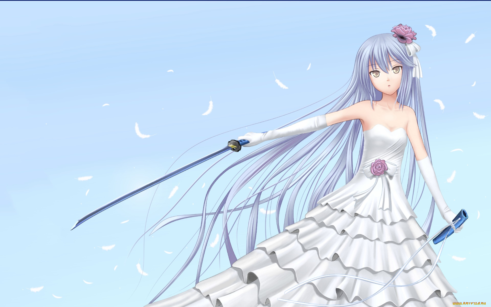 аниме, angel, beats, взгляд, девушка, фон