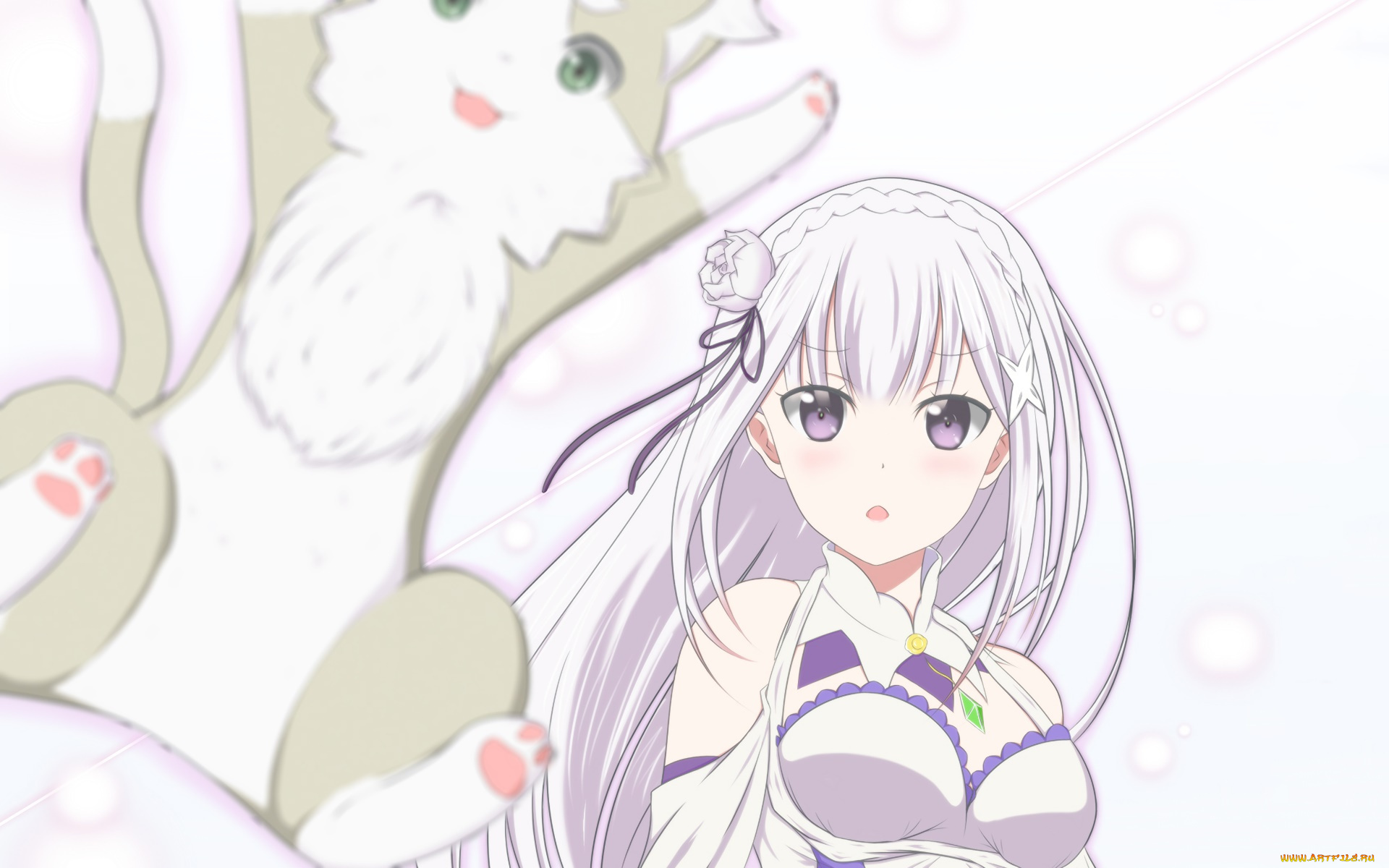 аниме, re, , zero, kara, hajimeru, isekai, seikatsu, фон, взгляд, девушка