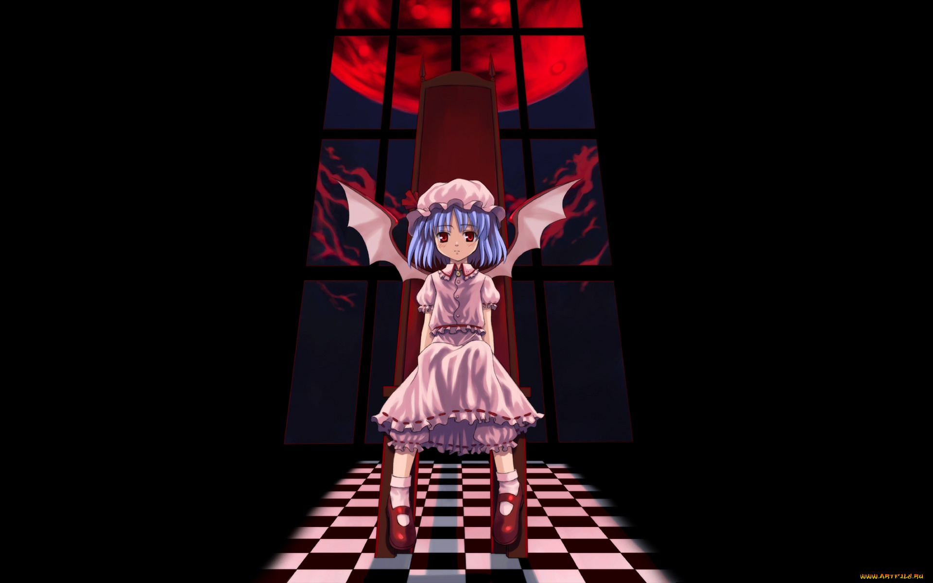 аниме, touhou, девушка, фон, взгляд