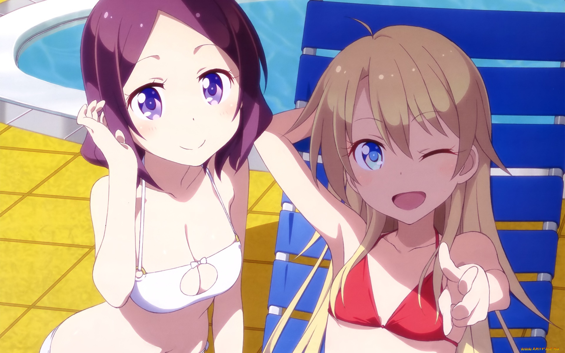 new, game, аниме, unknown, , другое, девушки, взгляд, фон