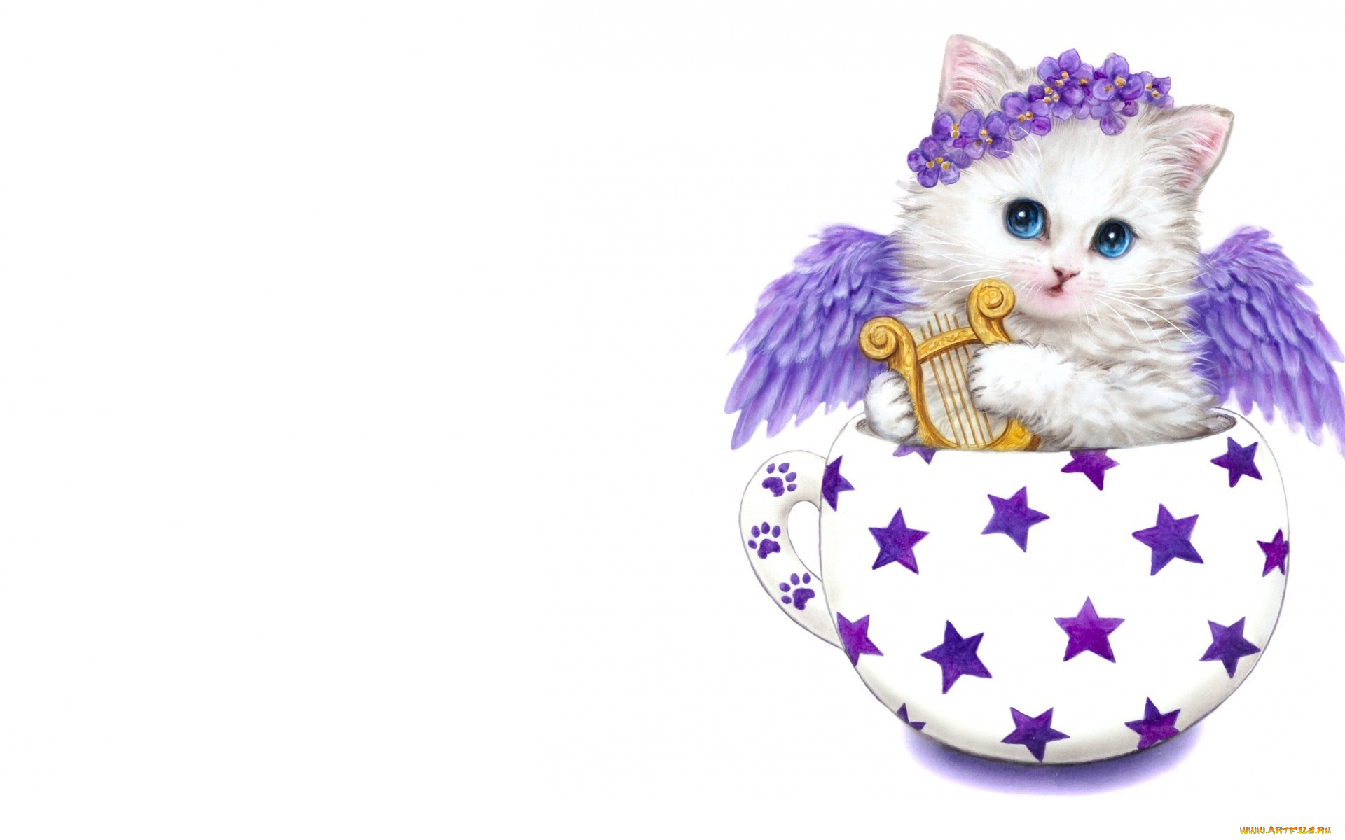 рисованное, животные, , коты, котёнок