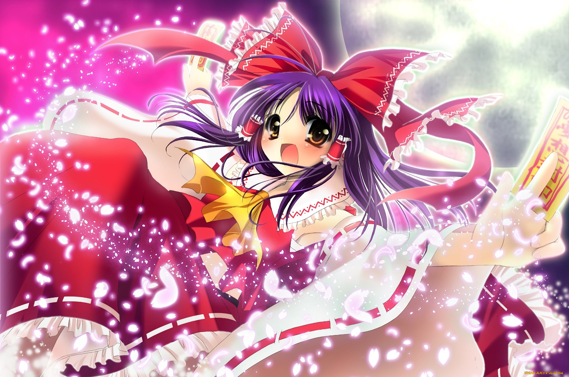 аниме, touhou, взгляд, фон, девушка