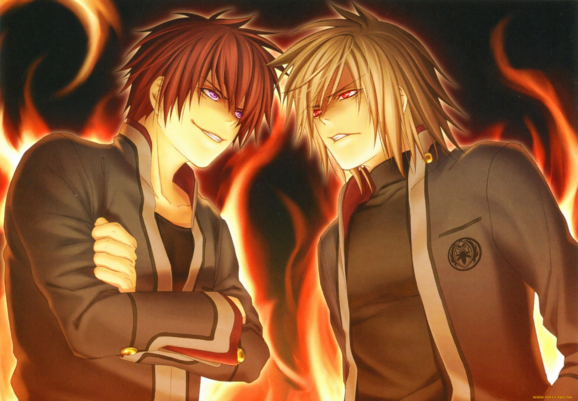 аниме, hiiro, no, kakera, багровые, осколки