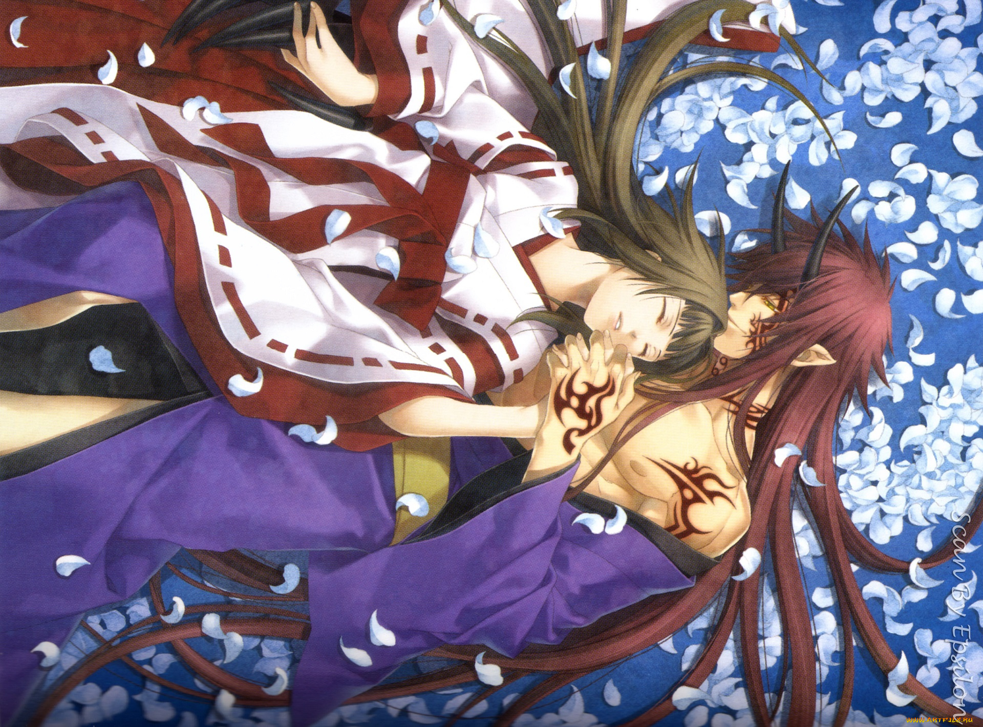 аниме, hiiro, no, kakera, багровые, осколки