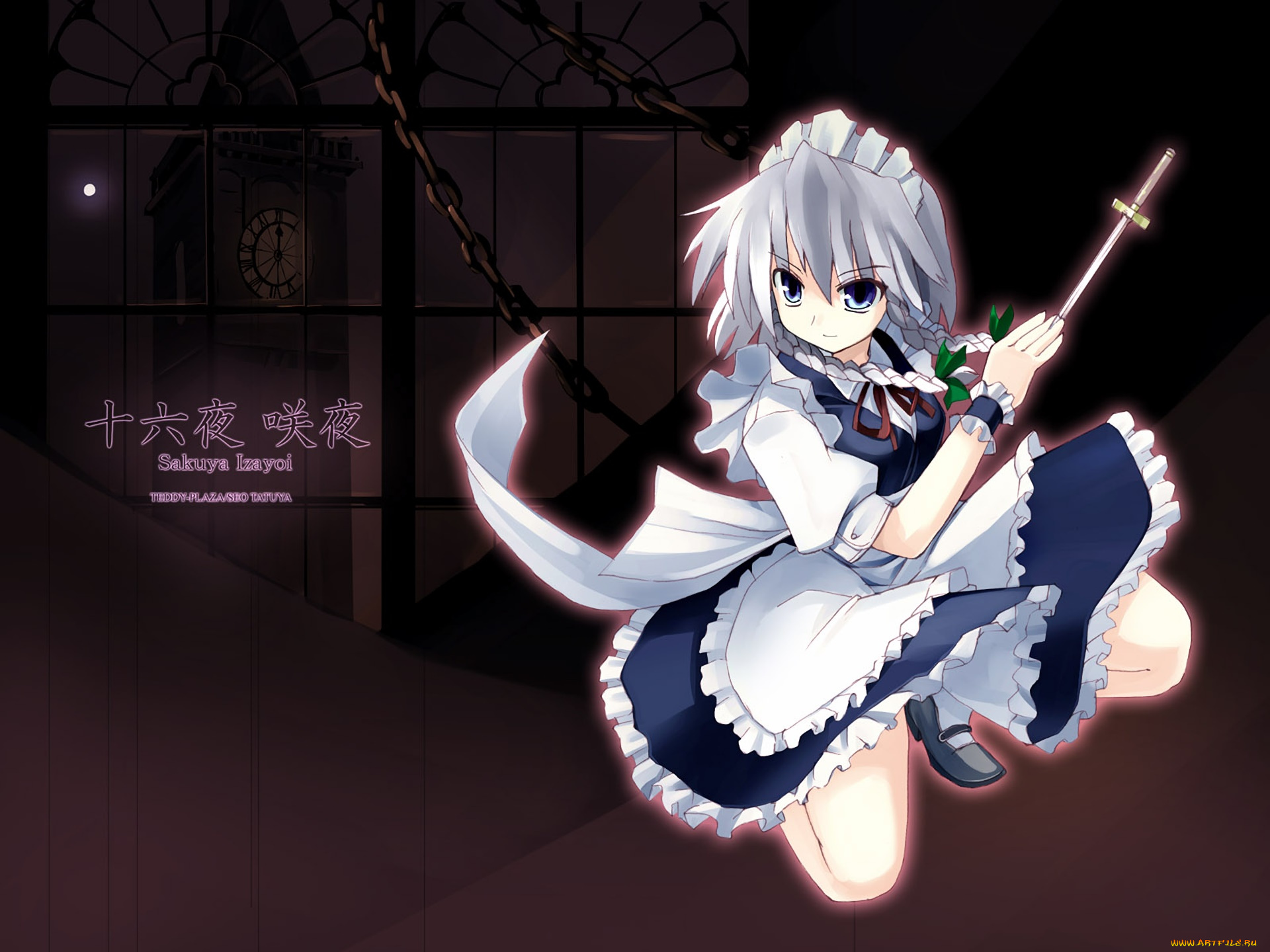 аниме, touhou, фон, взгляд, девушка