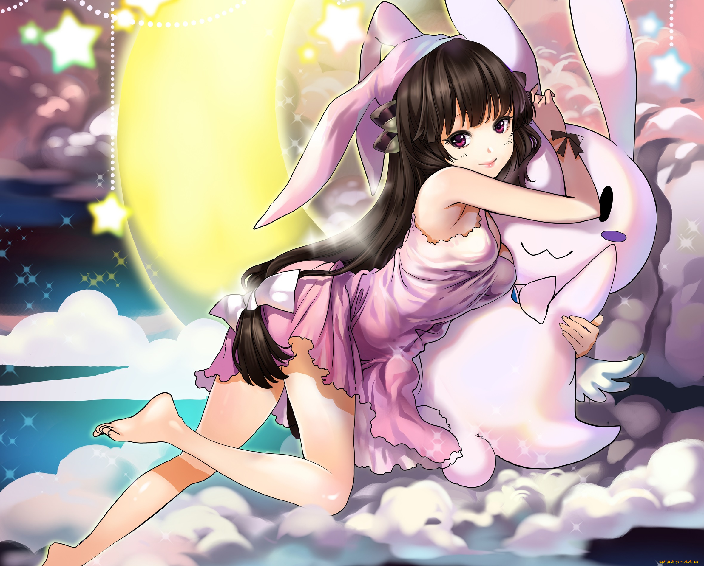 аниме, unknown, , другое, девушка, кролик