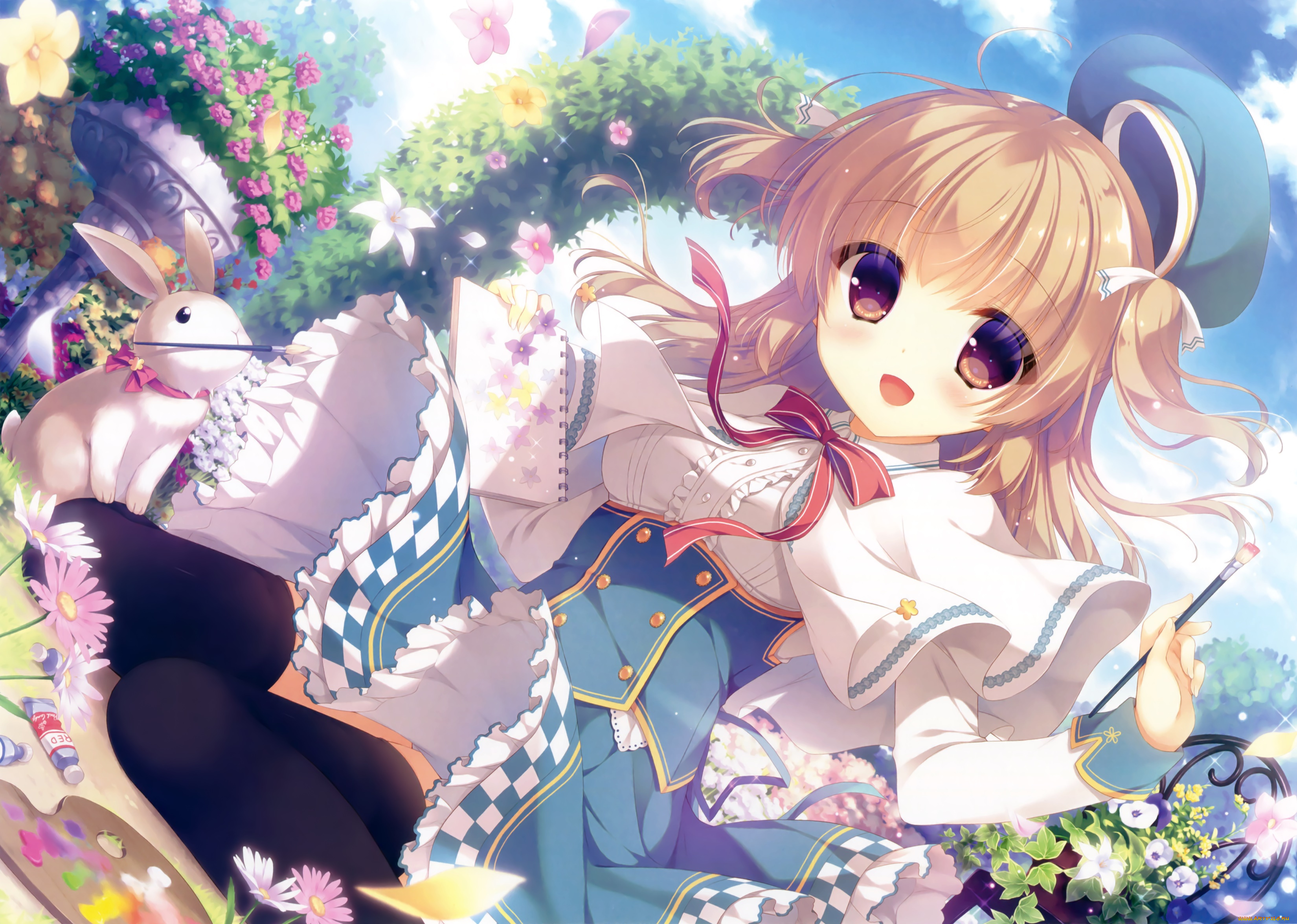 аниме, unknown, , другое, девушка, фон, взгляд