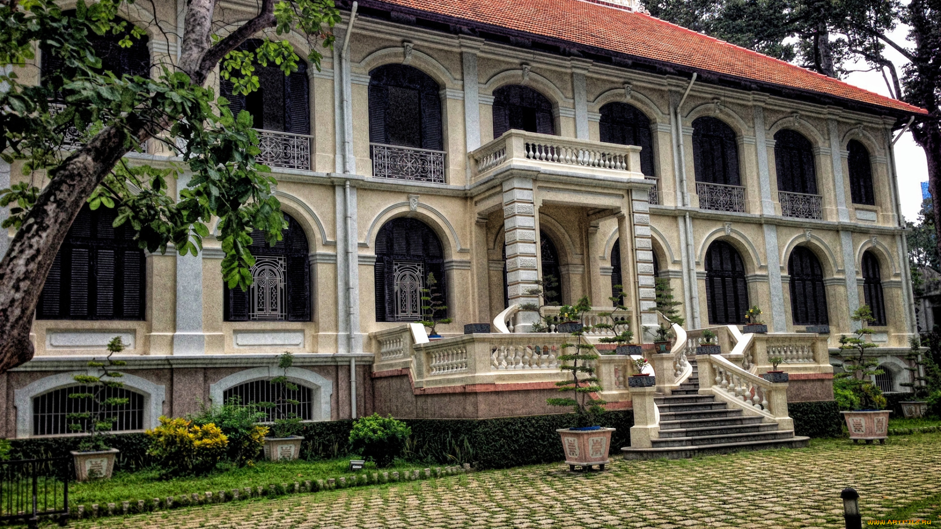 города, -, здания, , дома, цветы, трава, дерево