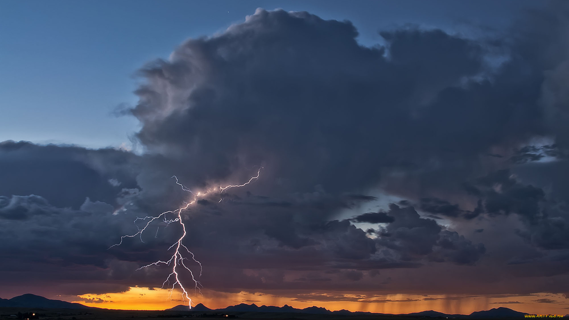 природа, молния, , гроза, шторм