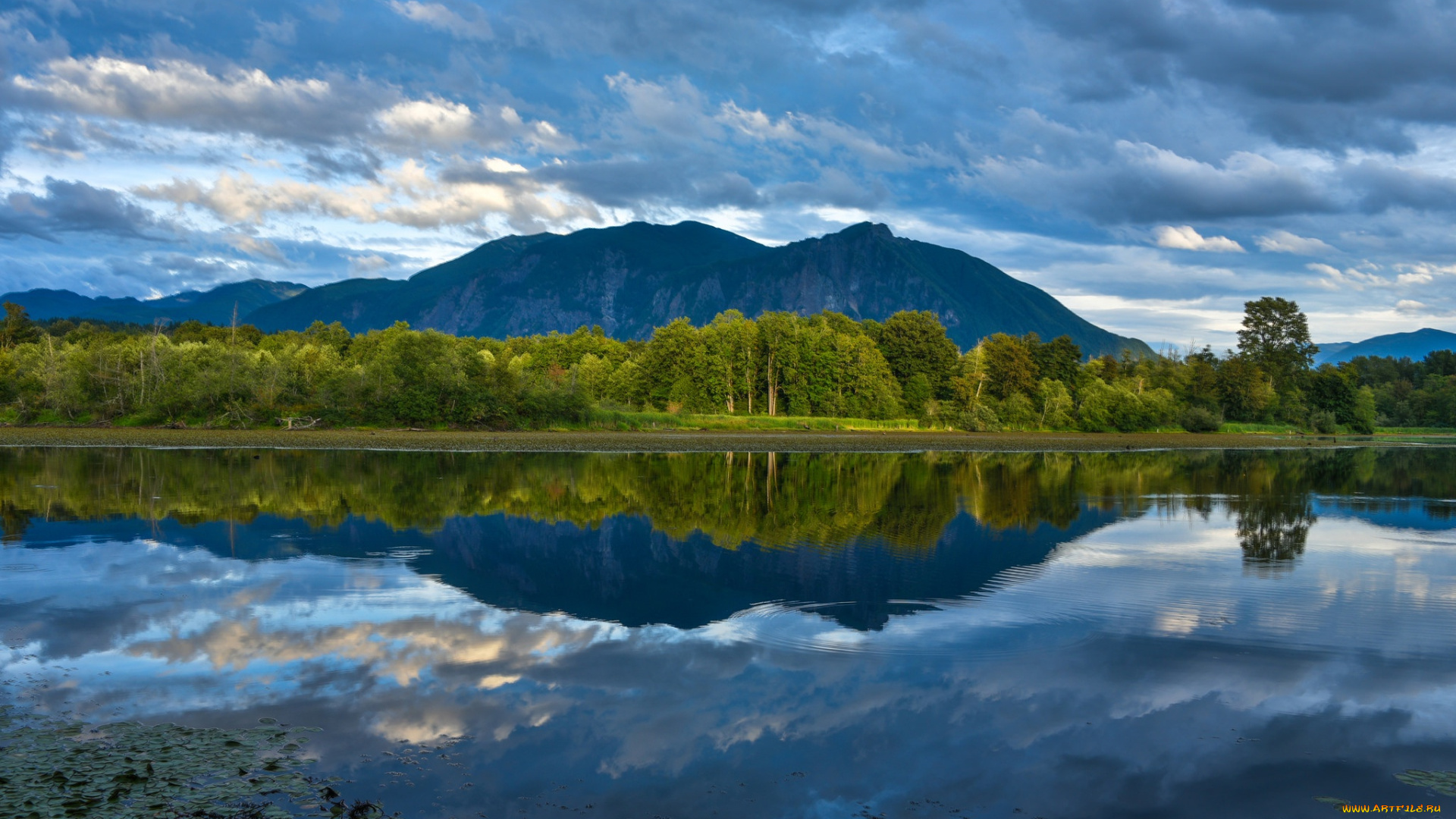 природа, реки, озера, озеро, отражение, лес, горы