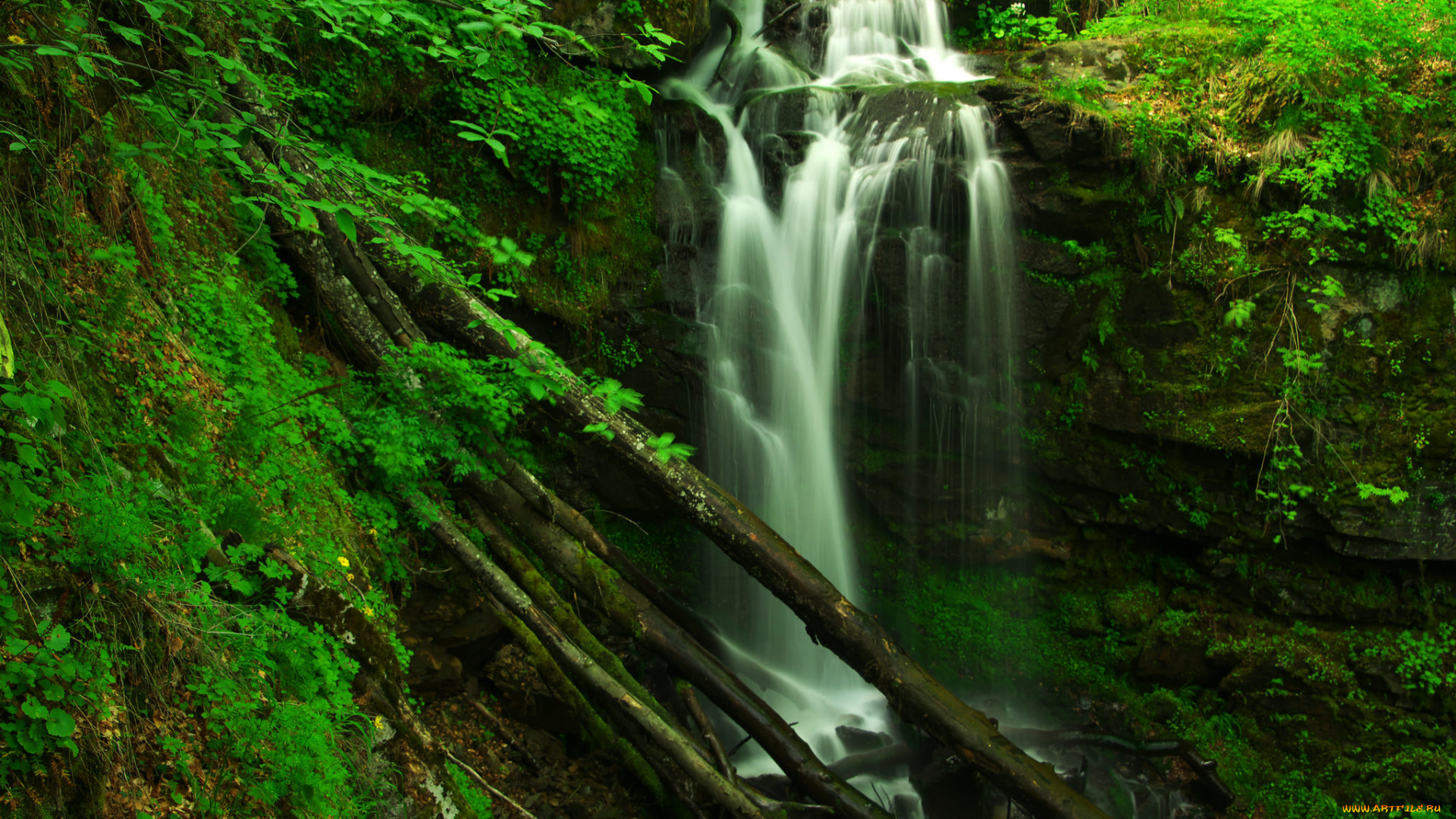 природа, водопады, водопад, осень, листья, вода, поток, waterfall, stream, water, leaves, autumn