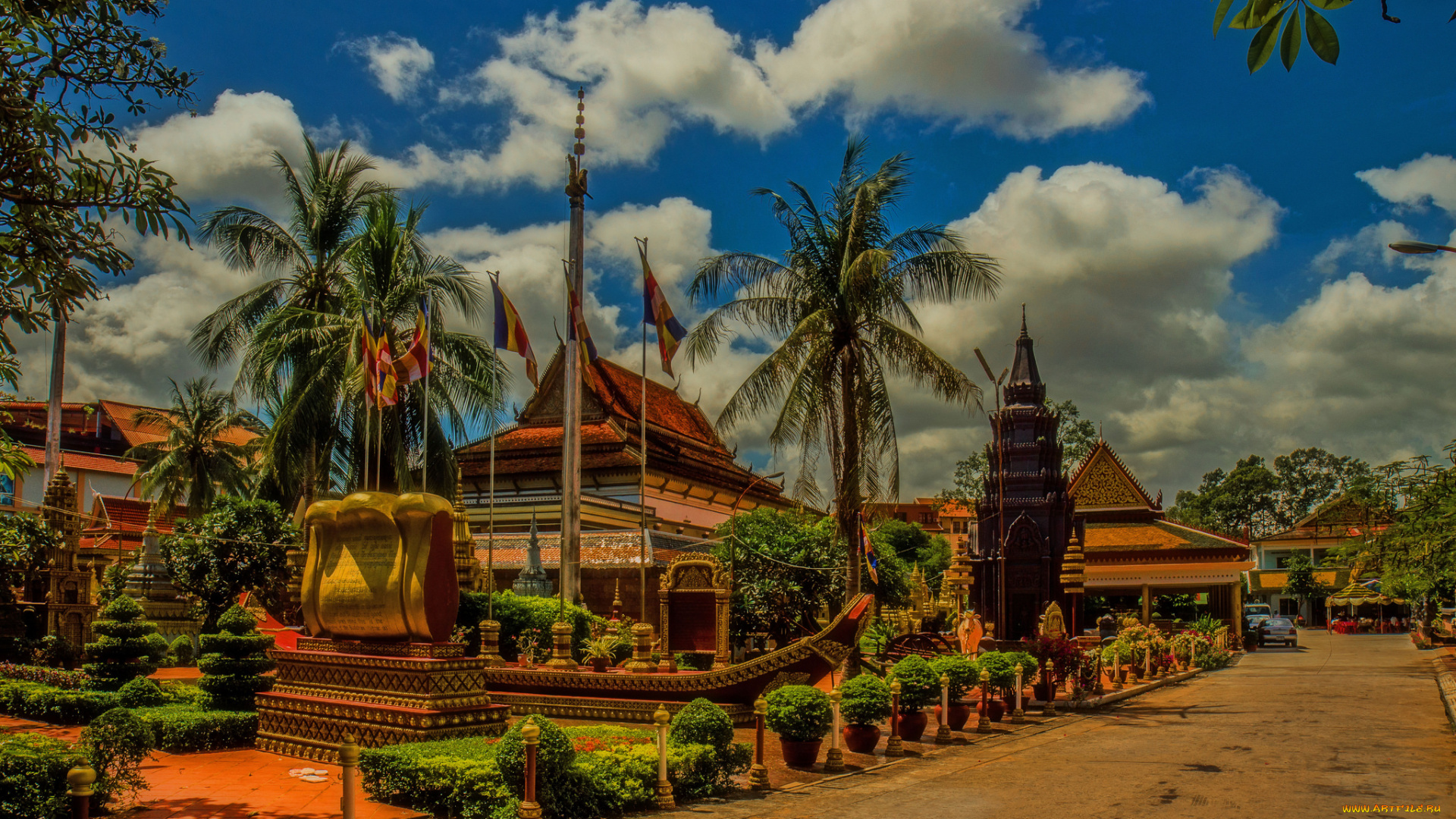 temples, siem, reap, , cambodia, города, -, буддийские, и, другие, храмы, храм