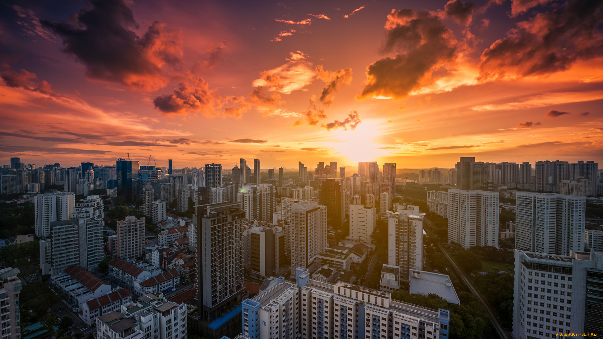 whampoa, city, города, -, панорамы, рассвет