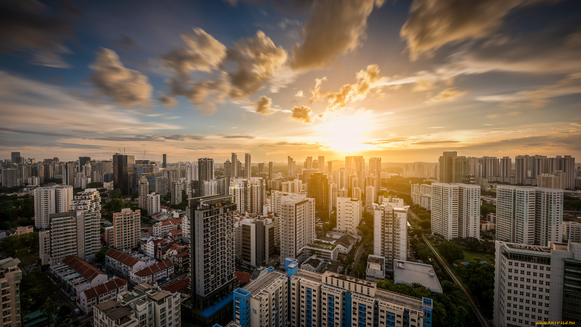 whampoa, city, города, -, панорамы, рассвет