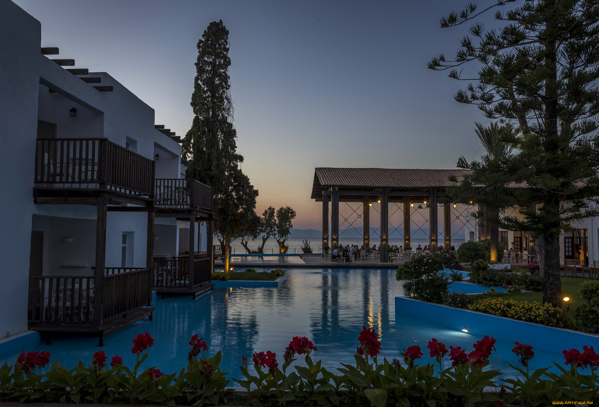 интерьер, бассейны, , открытые, площадки, бассейн, цветы, дом, вилла