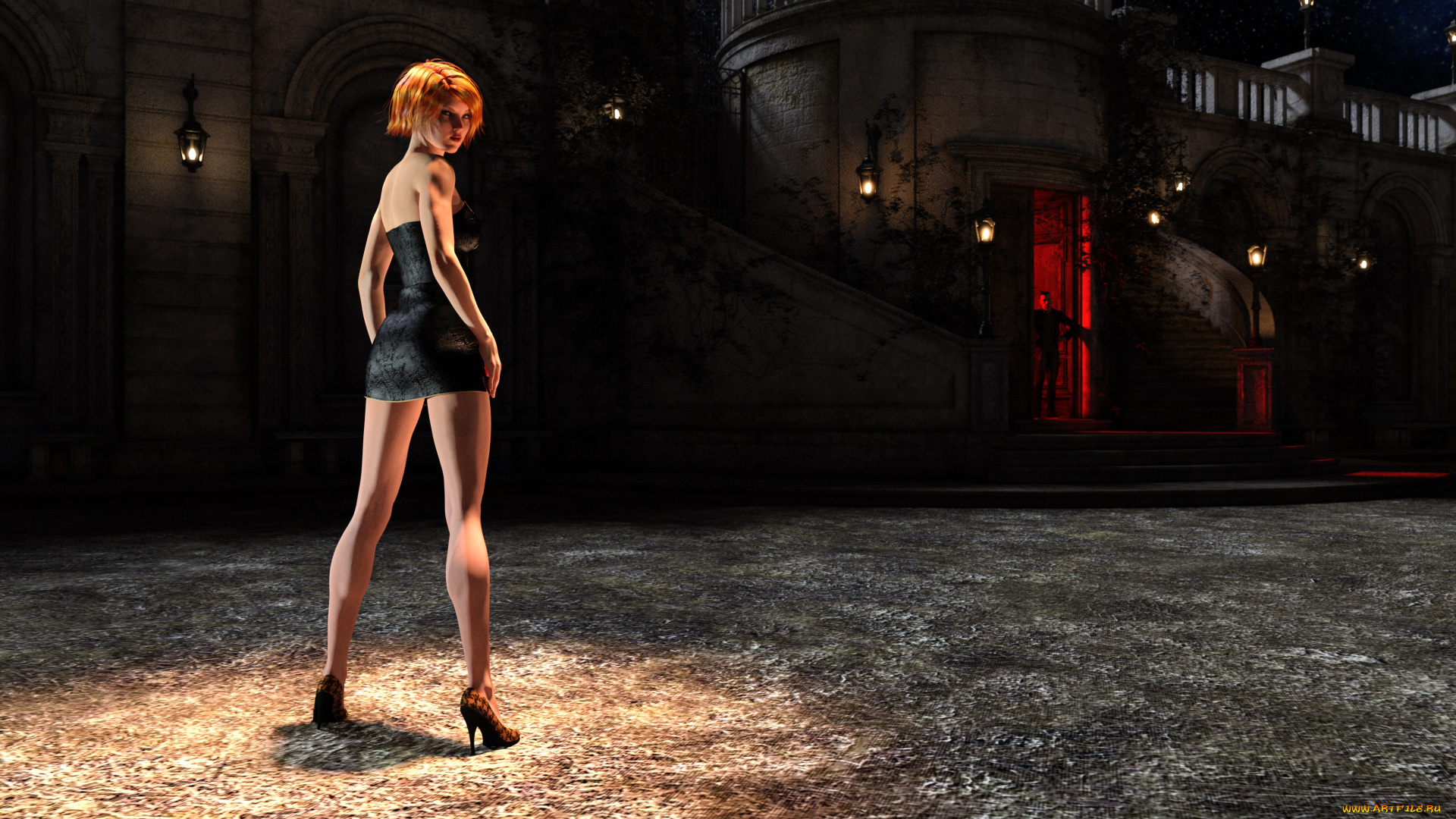 3д, графика, люди, , people, девушка, взгляд, фон