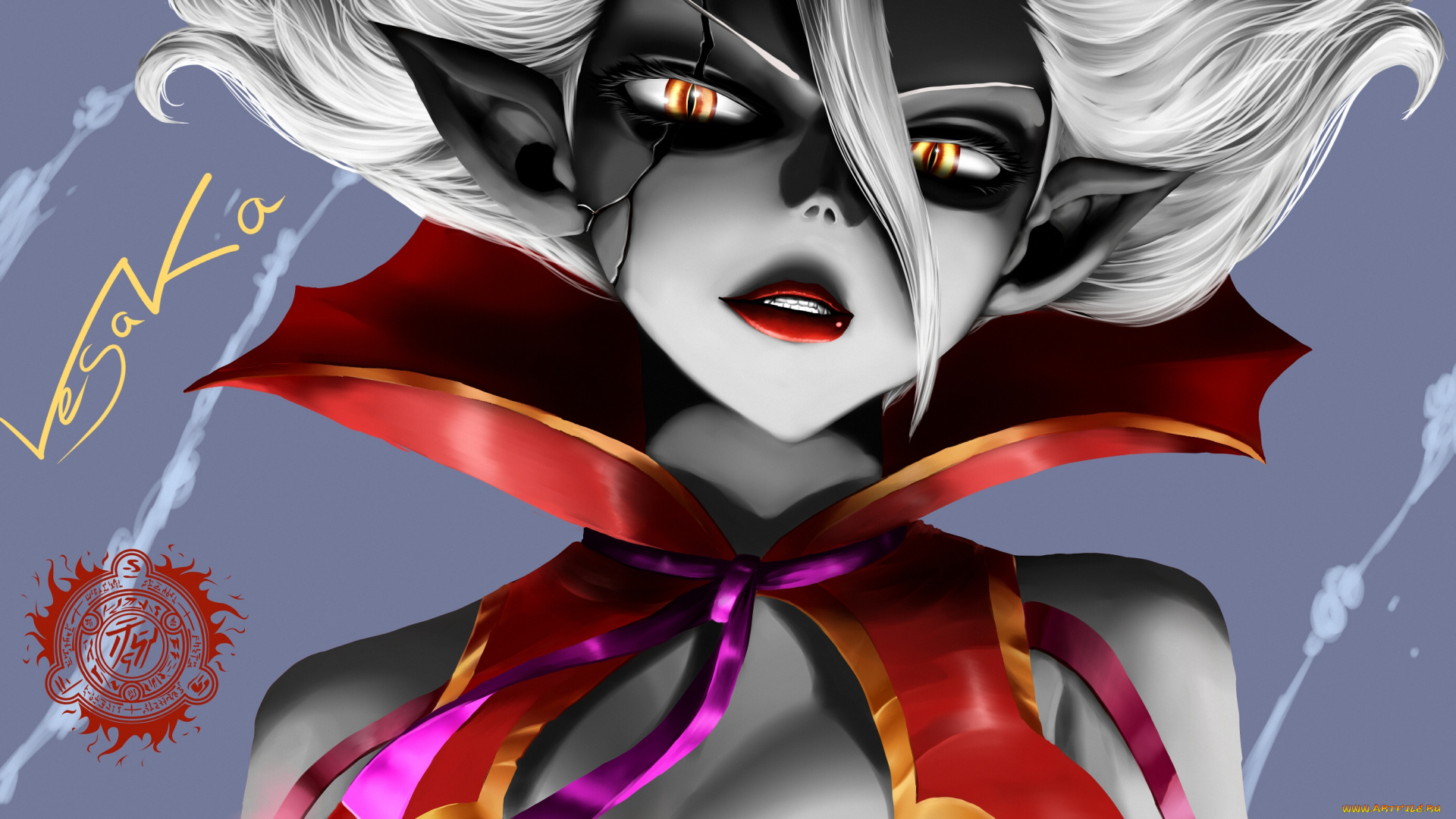 аниме, fairy, tail, волшебник, чародей, демон, маг, девушка, взгляд, mirajane