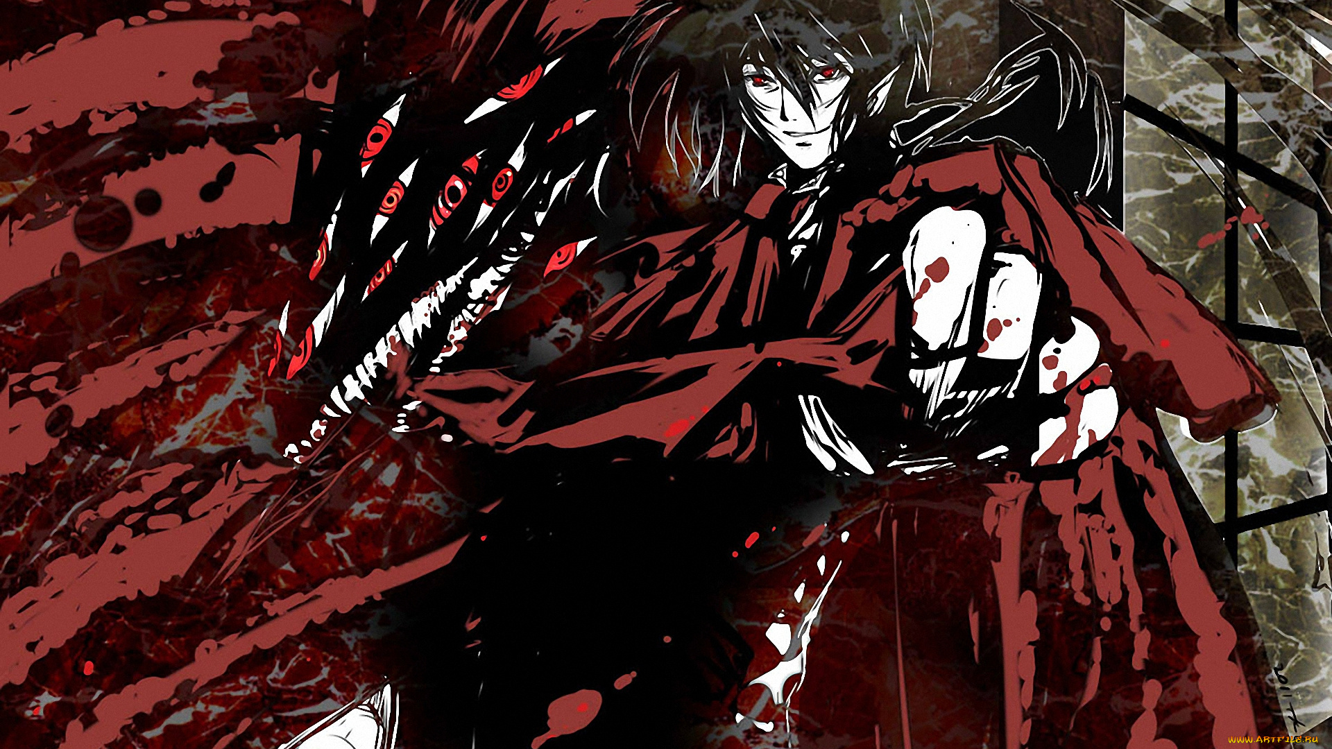аниме, hellsing, вампир, dracula, дракула, алукард, vampire, alucard