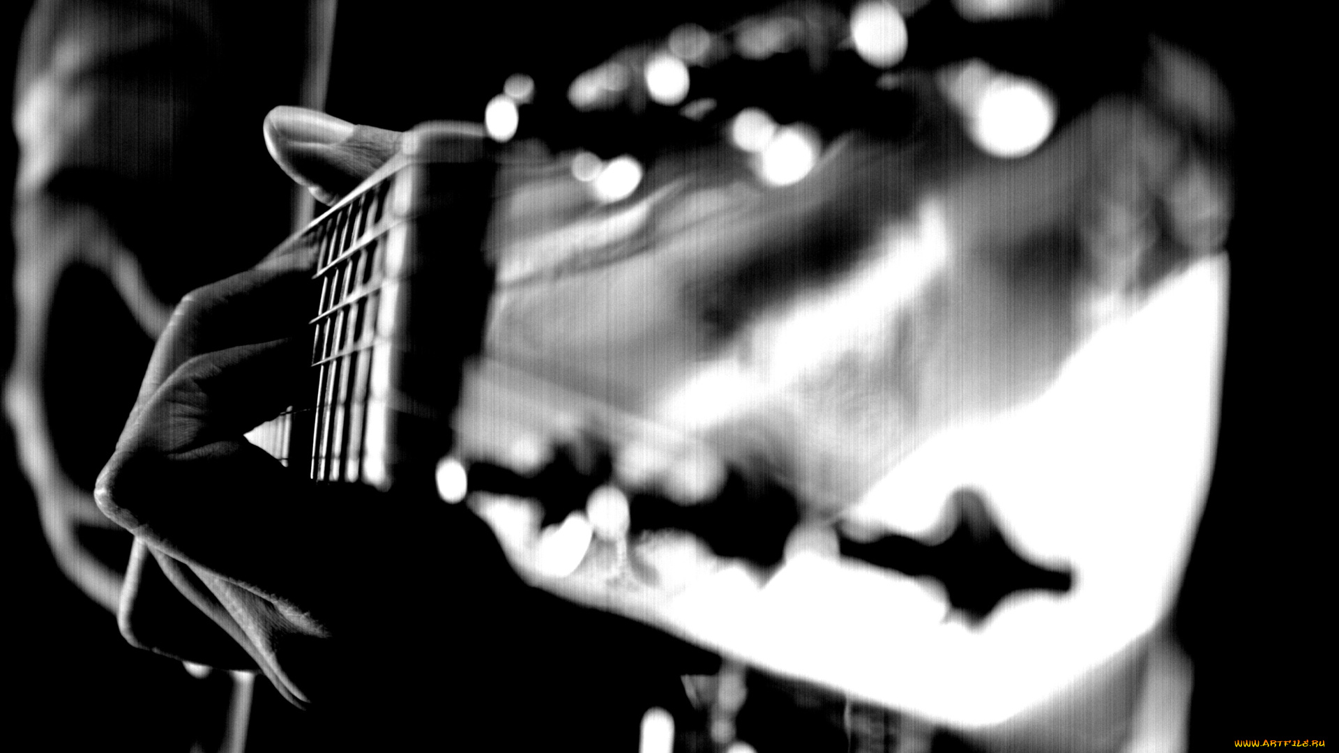 музыка, -музыкальные, инструменты, гриф, руки, гитара
