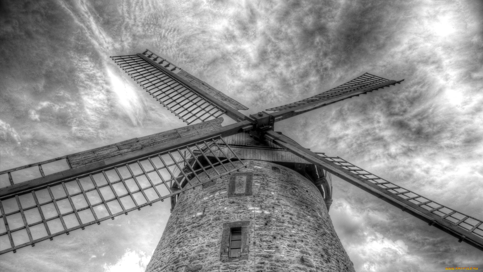 разное, мельницы, небо, мельница, фон
