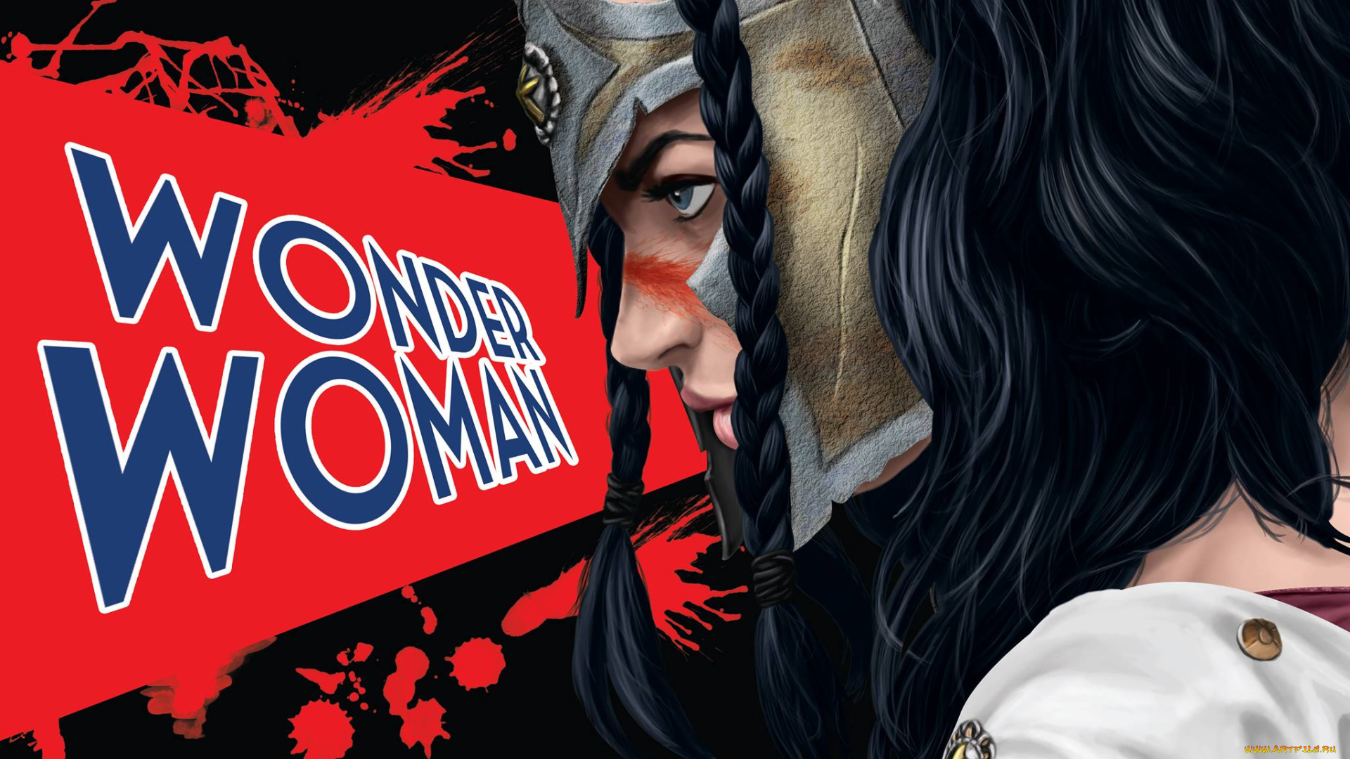 рисованное, комиксы, фон, бдевушка, маска